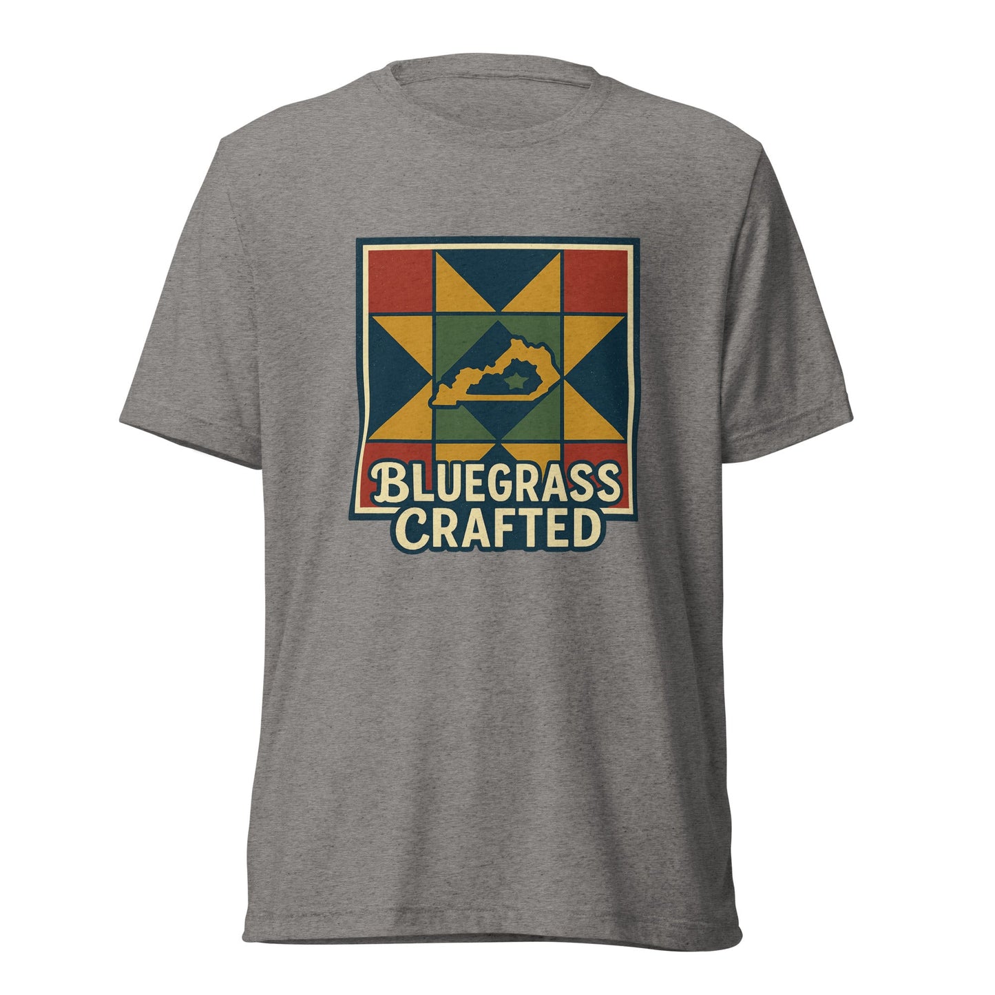Bluegrass Crafted Tee | Kentucky Quilt Heritage Shirt | Elite Tri - Blend - Bluegrass Elite Apparel LLC