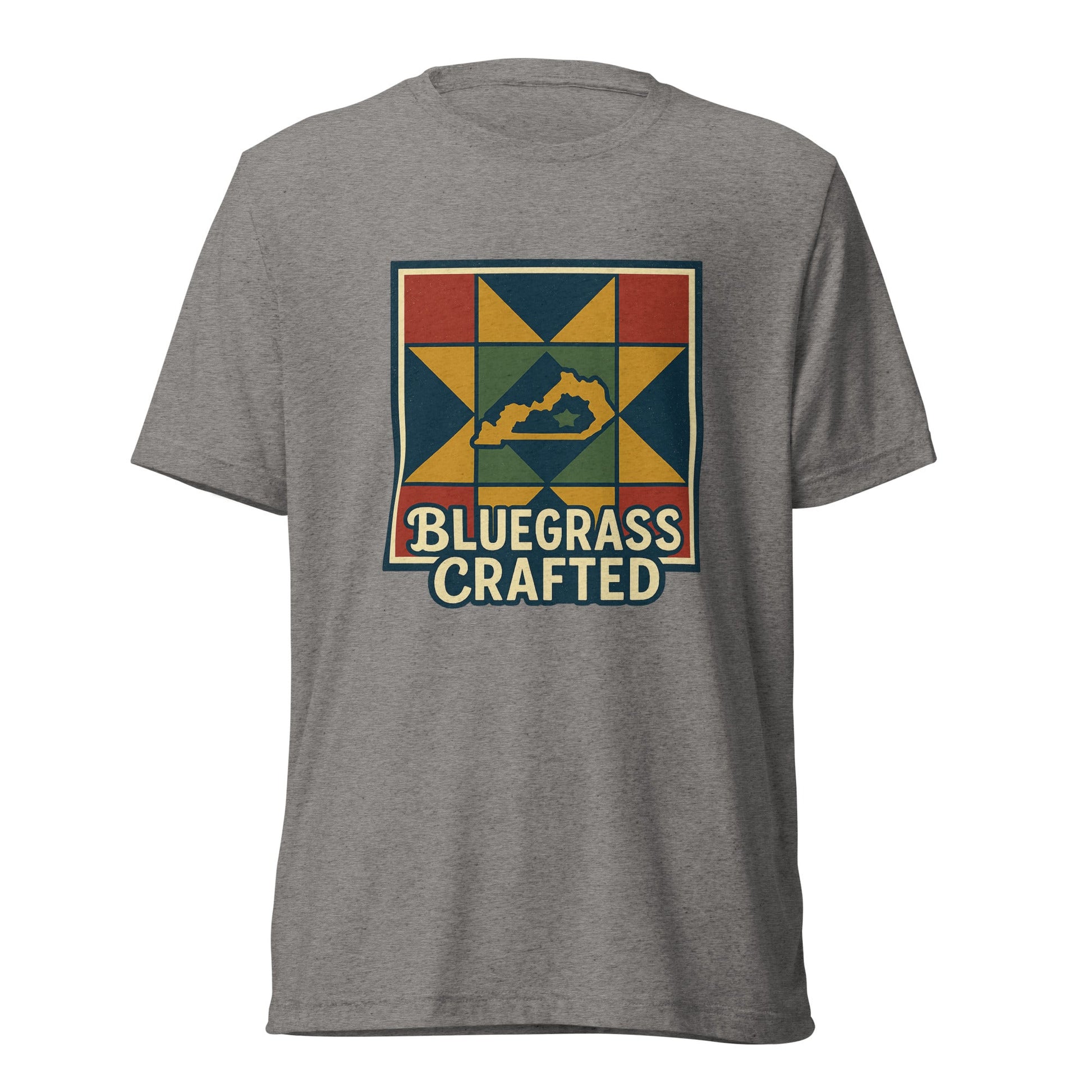 Bluegrass Crafted Tee | Kentucky Quilt Heritage Shirt | Elite Tri - Blend - Bluegrass Elite Apparel LLC