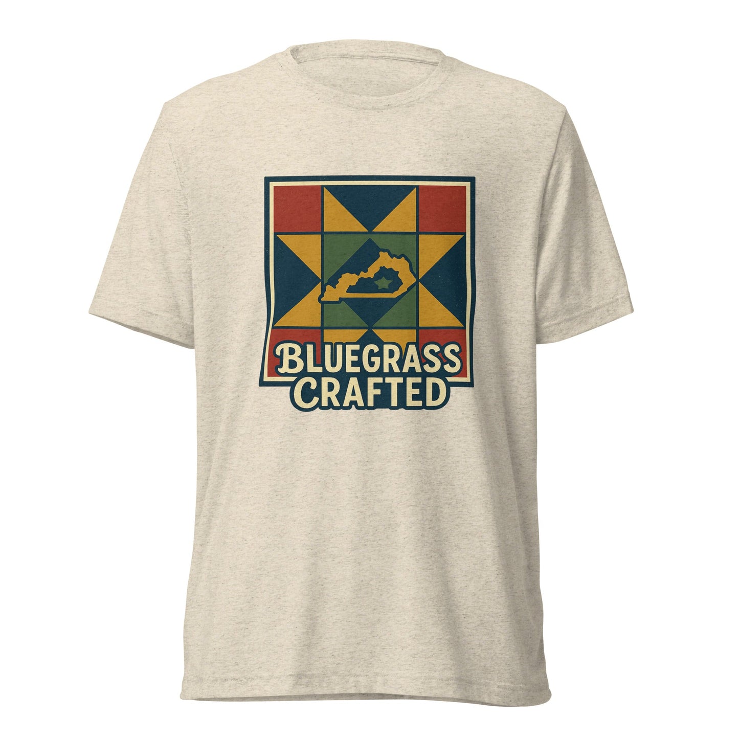 Bluegrass Crafted Tee | Kentucky Quilt Heritage Shirt | Elite Tri - Blend - Bluegrass Elite Apparel LLC