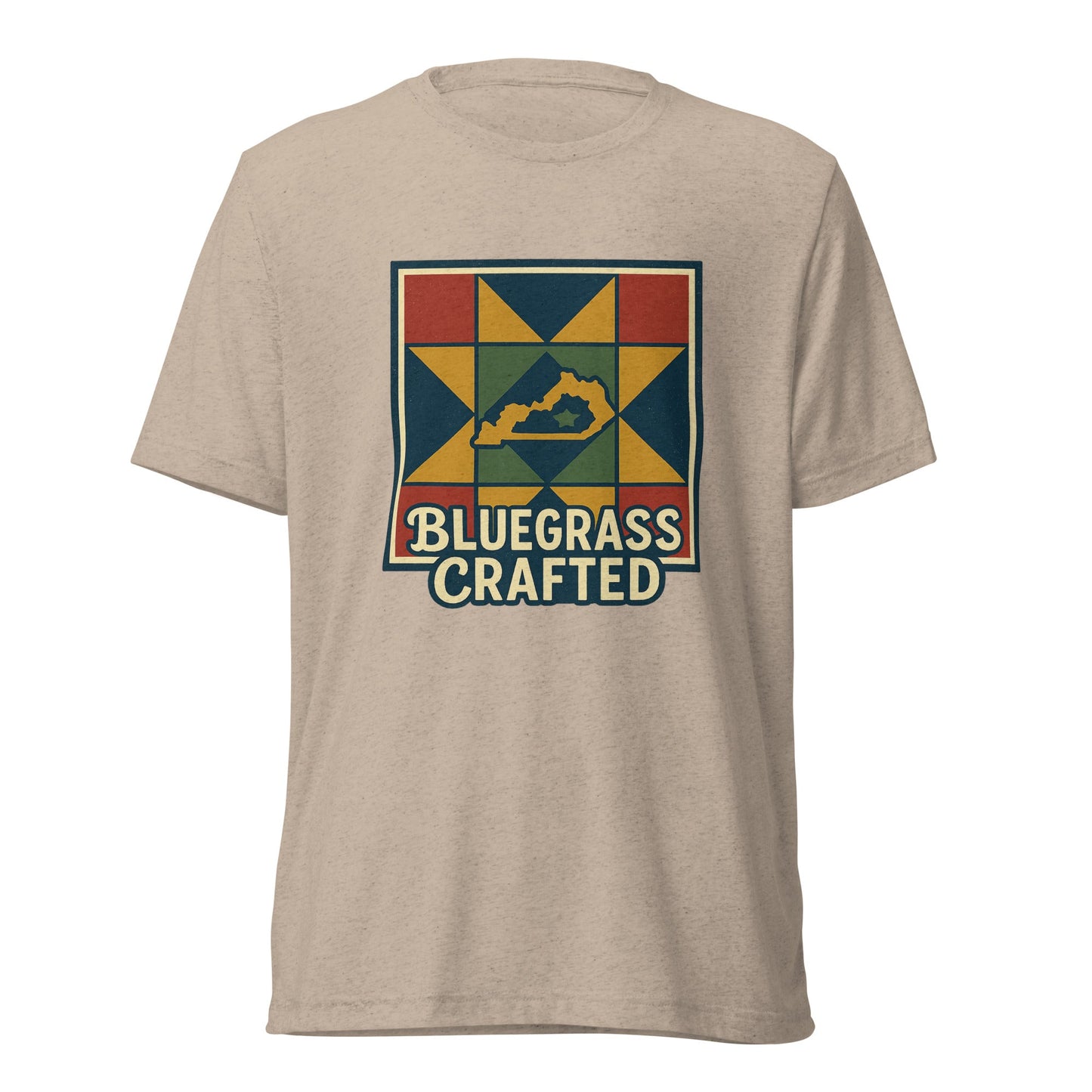 Bluegrass Crafted Tee | Kentucky Quilt Heritage Shirt | Elite Tri - Blend - Bluegrass Elite Apparel LLC