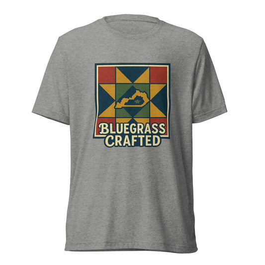 Bluegrass Crafted Tee | Kentucky Quilt Heritage Shirt | Elite Tri - Blend - Bluegrass Elite Apparel LLC