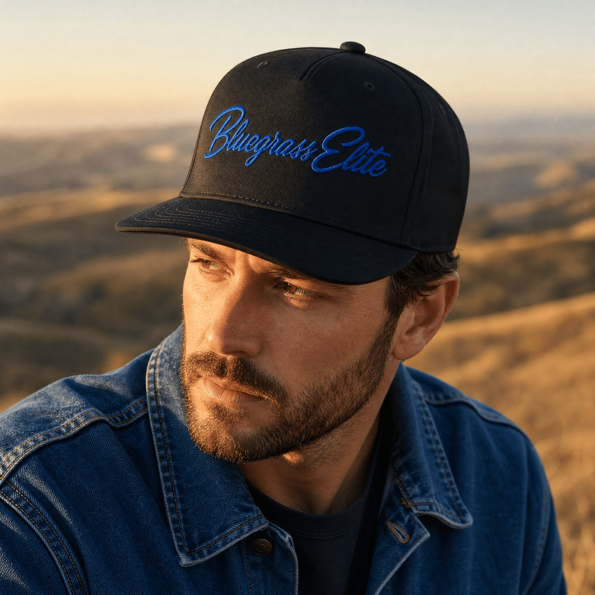 Bluegrass Elite 5 Panel Cap | 3D Cursive Embroidered Logo - Bluegrass Elite Apparel LLC