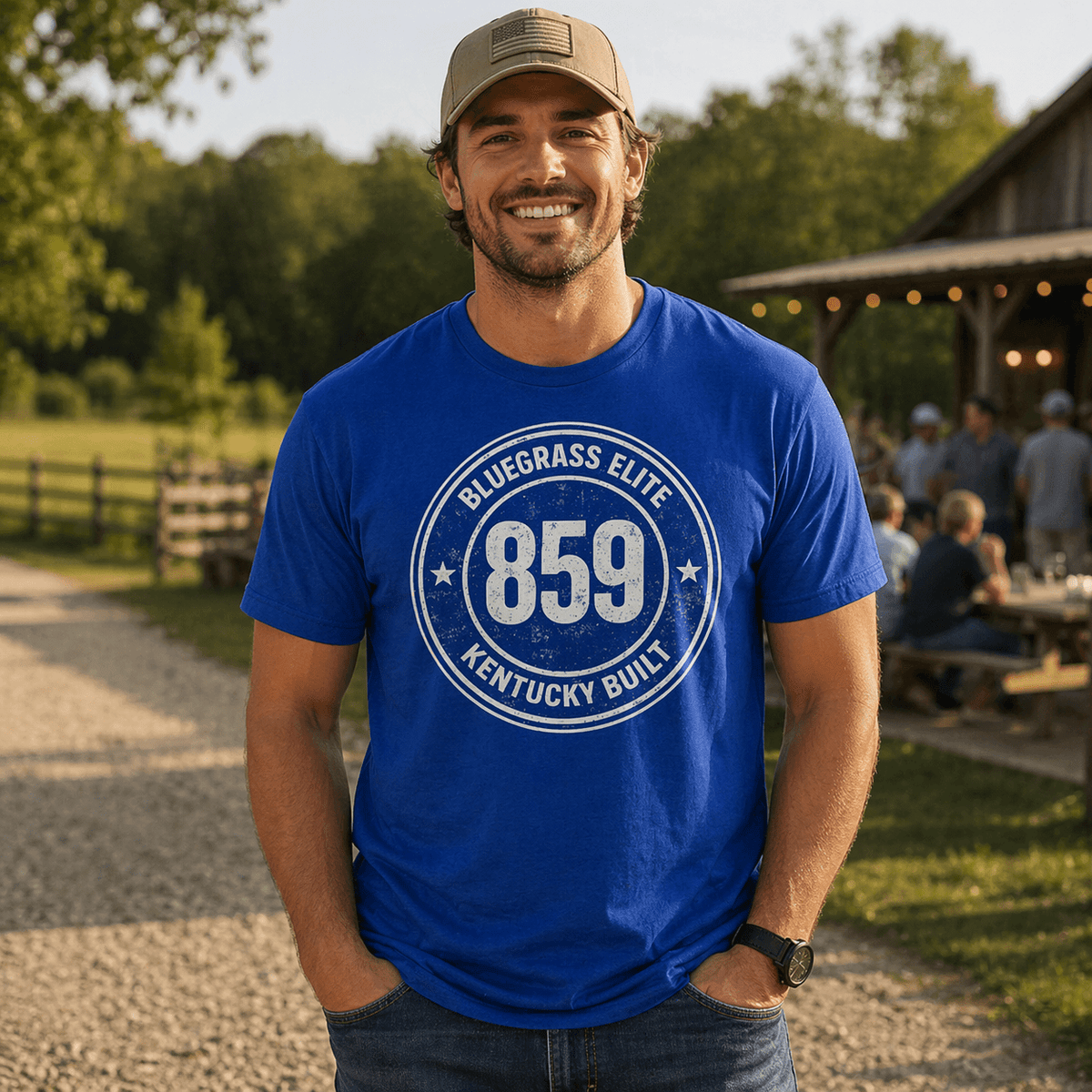Bluegrass Elite 859 Badge T-Shirt | Kentucky Built Vintage Design | Classic - Bluegrass Elite Apparel LLC