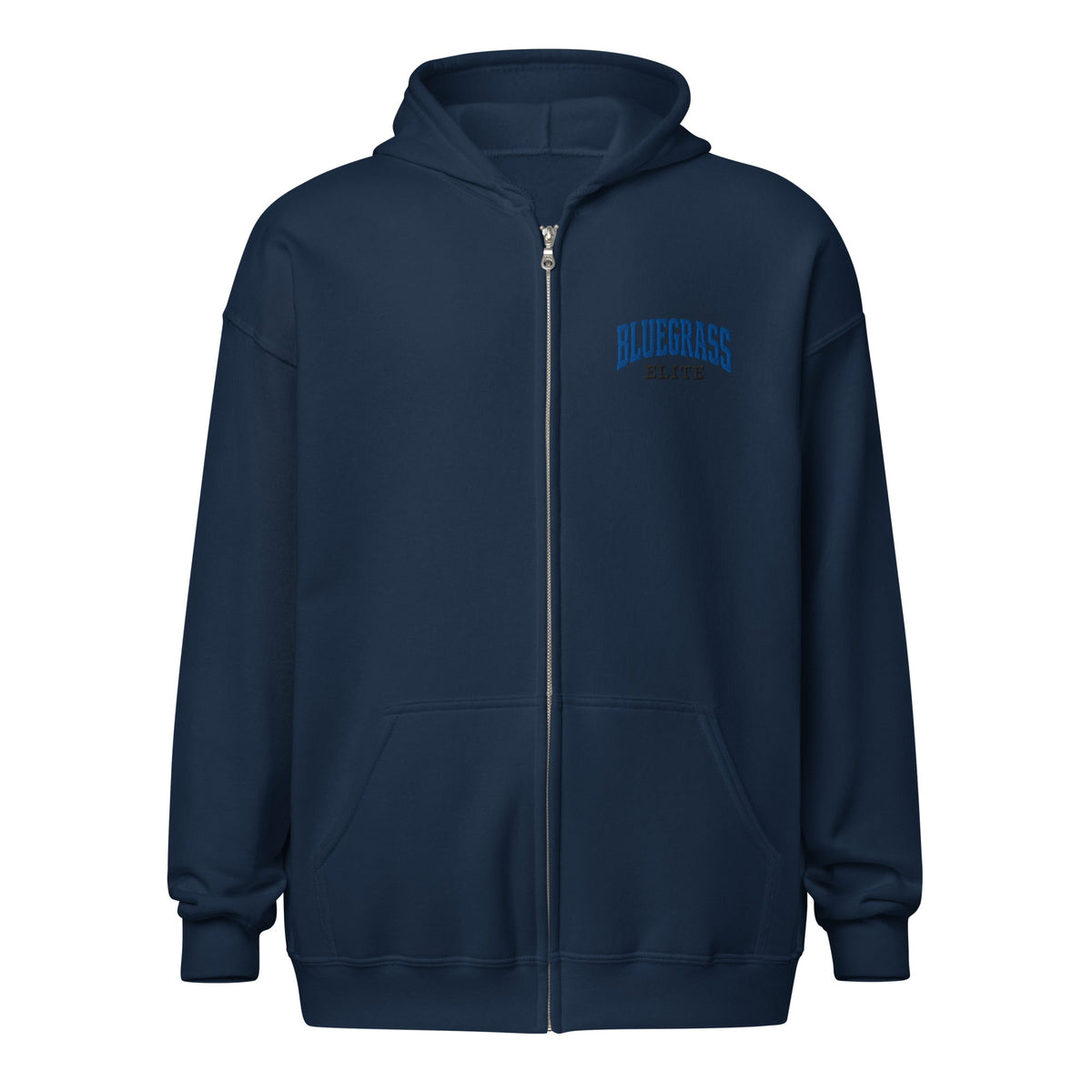 Bluegrass Elite Arch Logo Zip Hoodie | Heavy Blend Fleece - Bluegrass Elite Apparel LLC