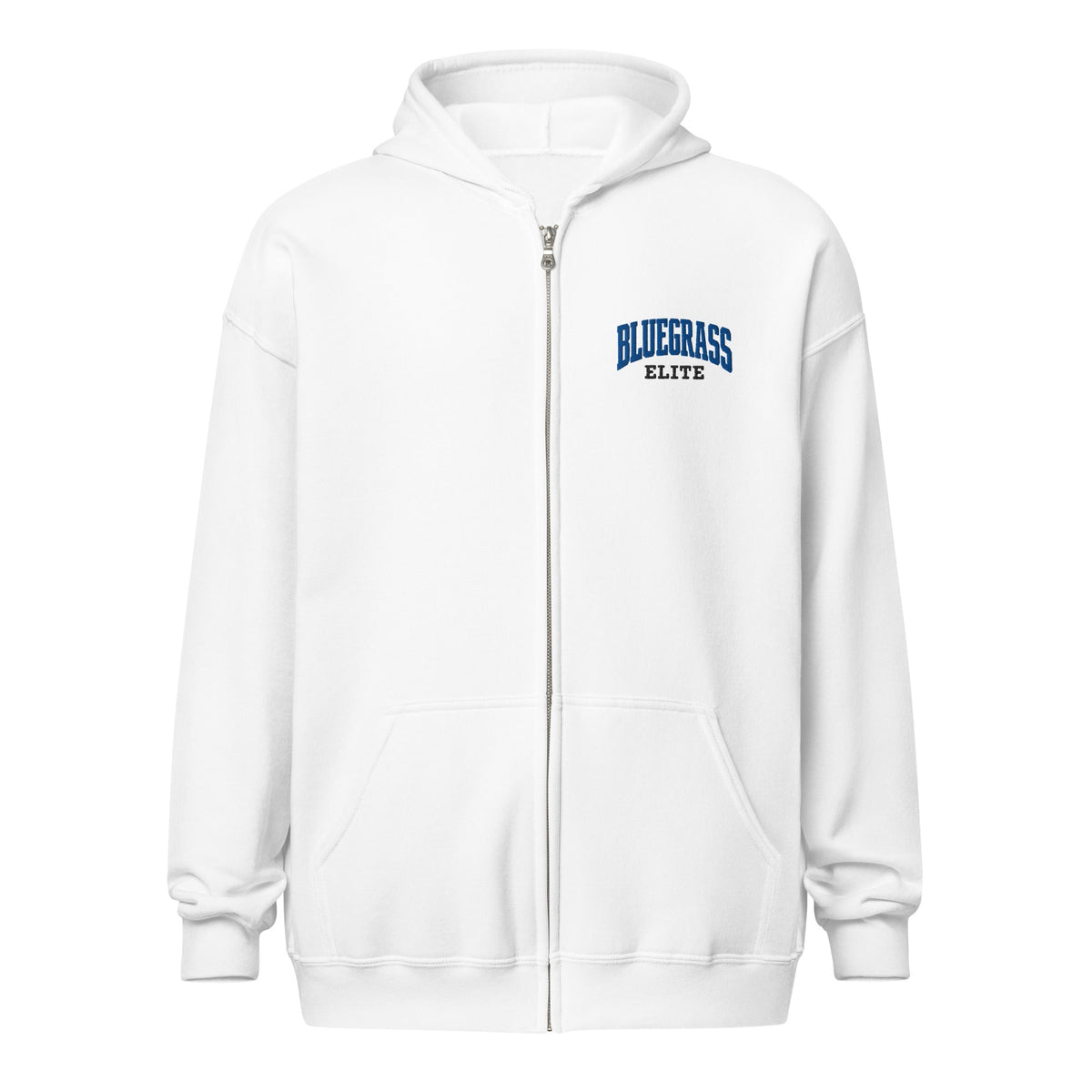Bluegrass Elite Arch Logo Zip Hoodie | Heavy Blend Fleece - Bluegrass Elite Apparel LLC
