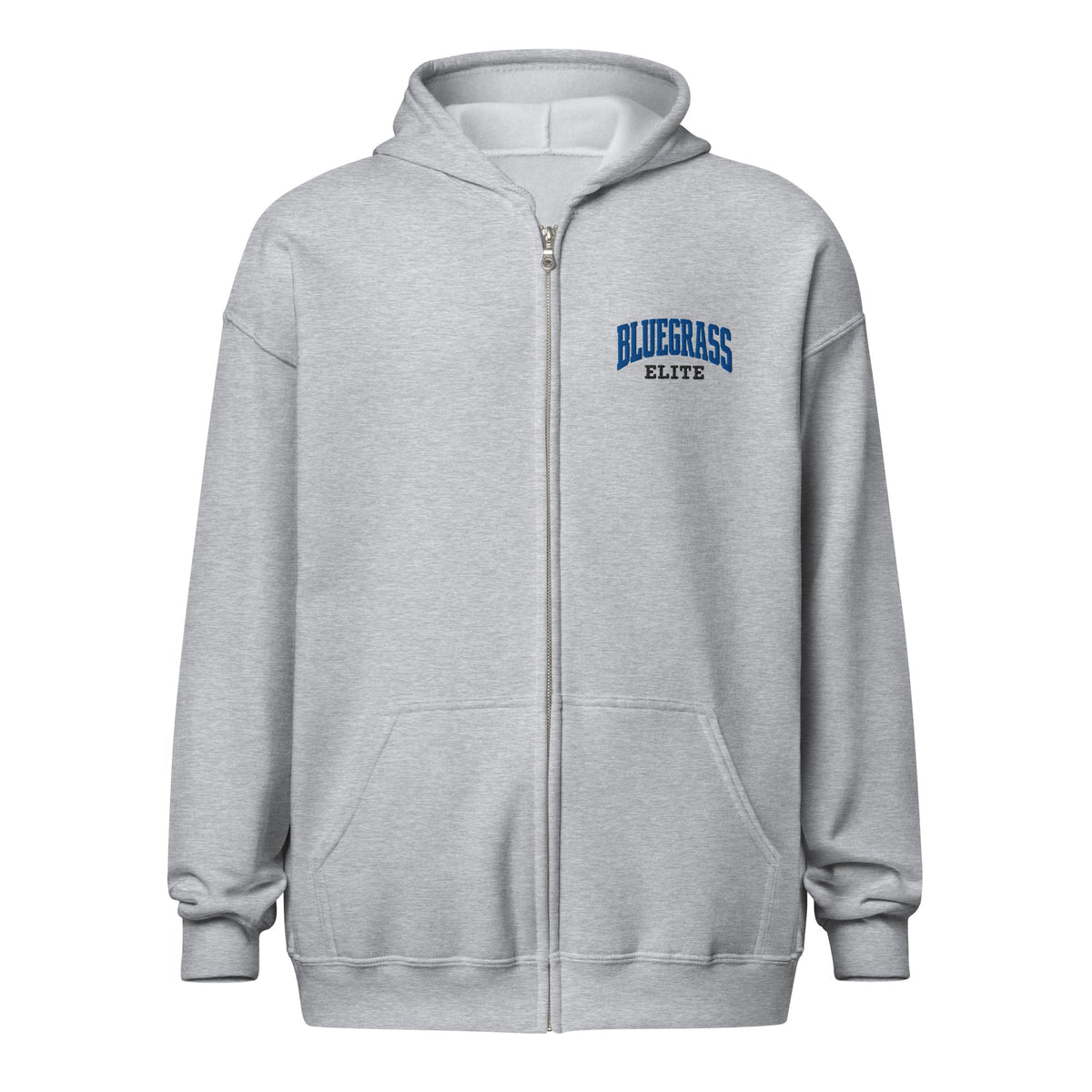 Bluegrass Elite Arch Logo Zip Hoodie | Heavy Blend Fleece - Bluegrass Elite Apparel LLC