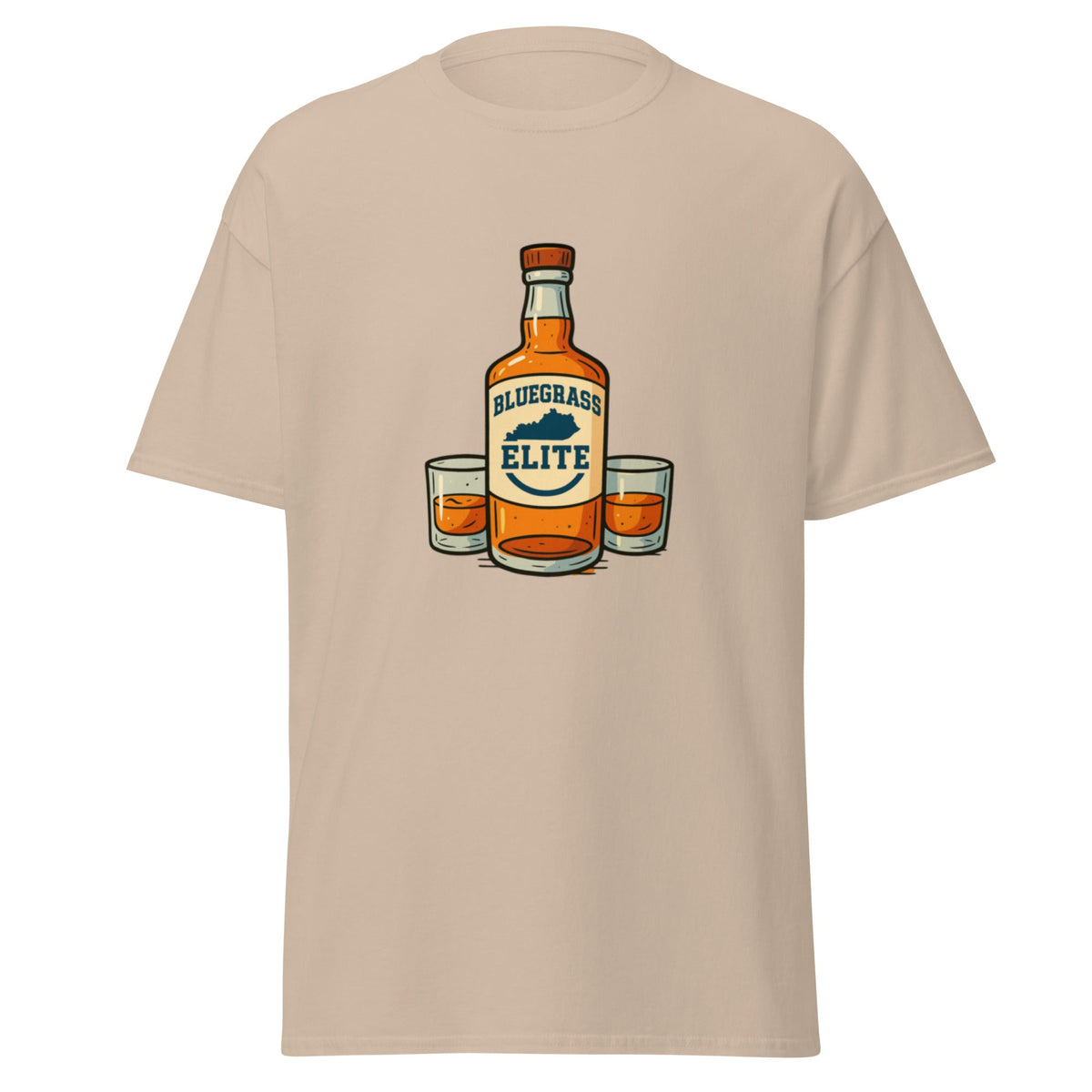 Bluegrass Elite Bourbon Bottle T-Shirt | Kentucky Whiskey Pride | Classic Cotton - Bluegrass Elite Apparel LLC