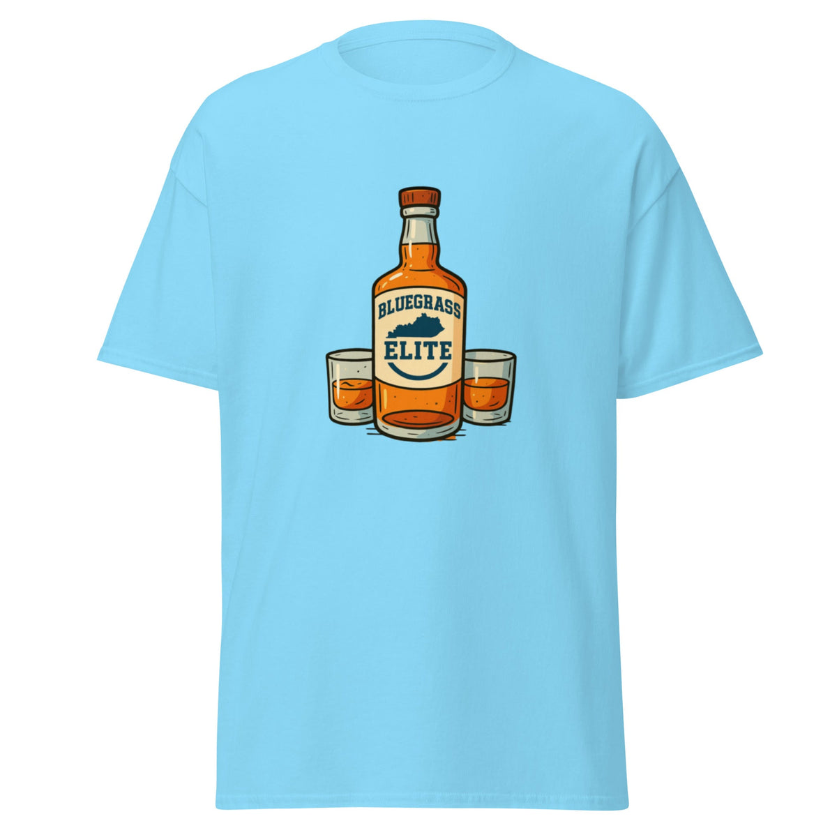 Bluegrass Elite Bourbon Bottle T-Shirt | Kentucky Whiskey Pride | Classic Cotton - Bluegrass Elite Apparel LLC