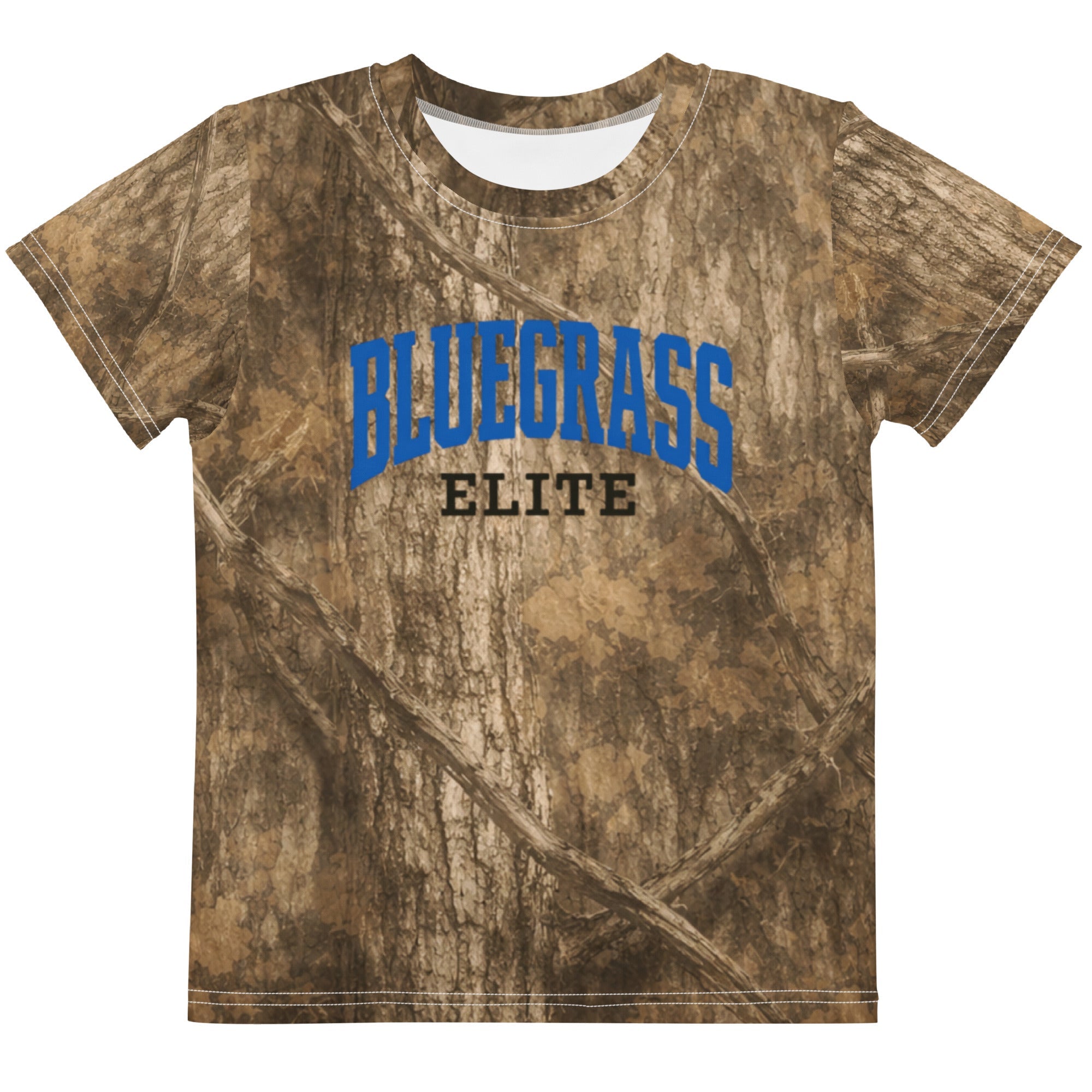 Bluegrass Elite Camo Kids T-Shirt | Heritage Script Design | Basic Cotton - Bluegrass Elite Apparel LLC