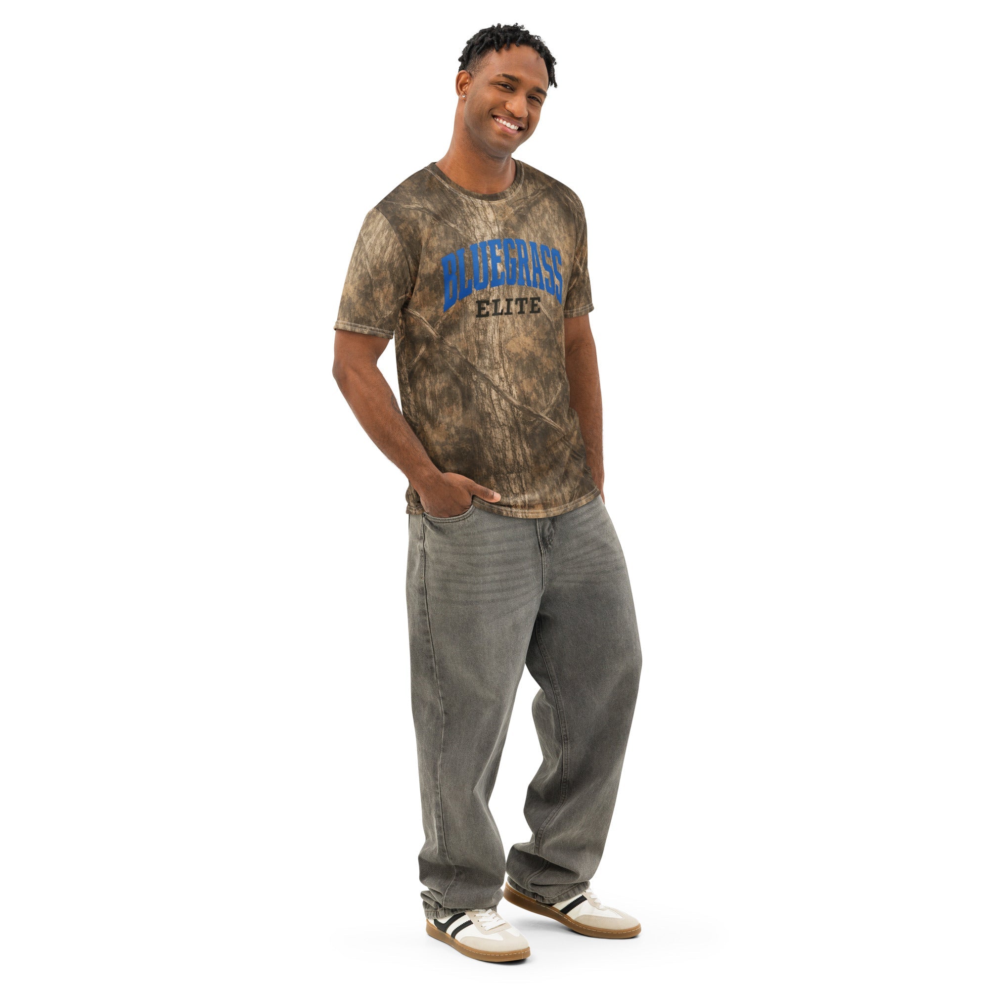 Bluegrass Elite Camo Script T-Shirt | Kentucky Heritage Design | Basic Cotton - Bluegrass Elite Apparel LLC