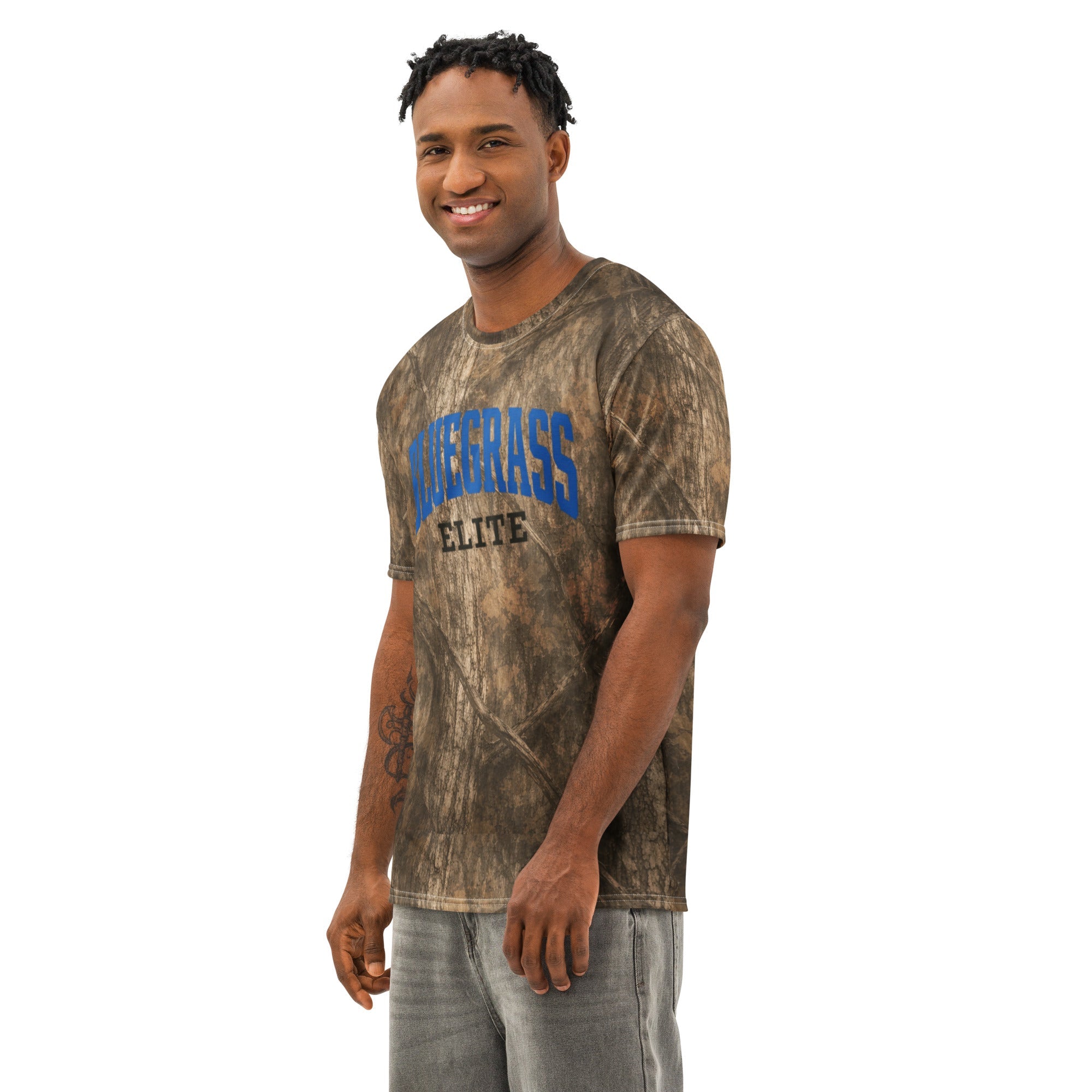 Bluegrass Elite Camo Script T-Shirt | Kentucky Heritage Design | Basic Cotton - Bluegrass Elite Apparel LLC