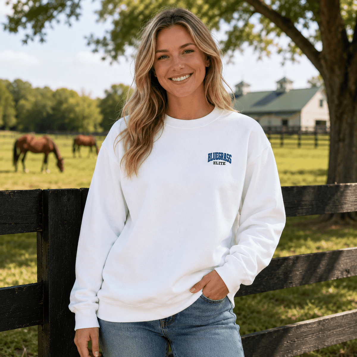 Bluegrass Elite Embroidered Premium Sweatshirt | Collegiate Heritage Crewneck - Bluegrass Elite Apparel LLC