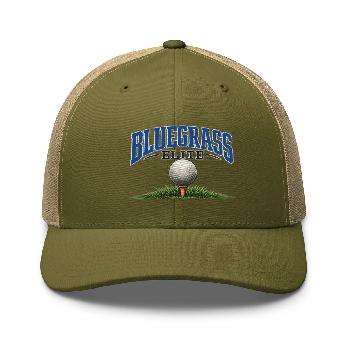 Bluegrass Elite Golf Ball Trucker Hat | Classic Grass Tee Design - Bluegrass Elite Apparel LLC