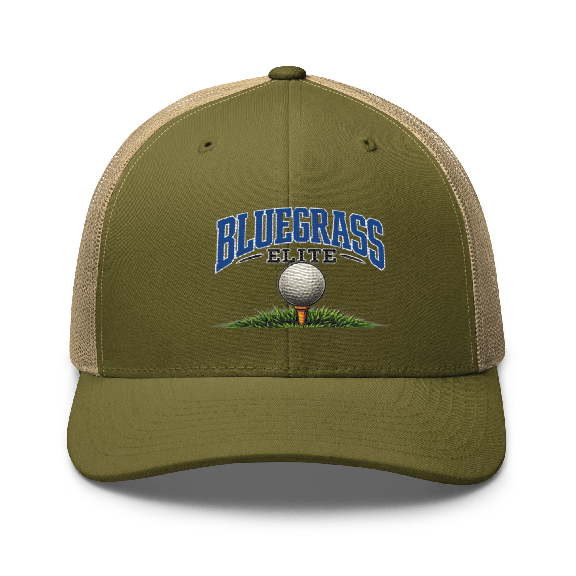 Bluegrass Elite Golf Ball Trucker Hat | Classic Grass Tee Design - Bluegrass Elite Apparel LLC