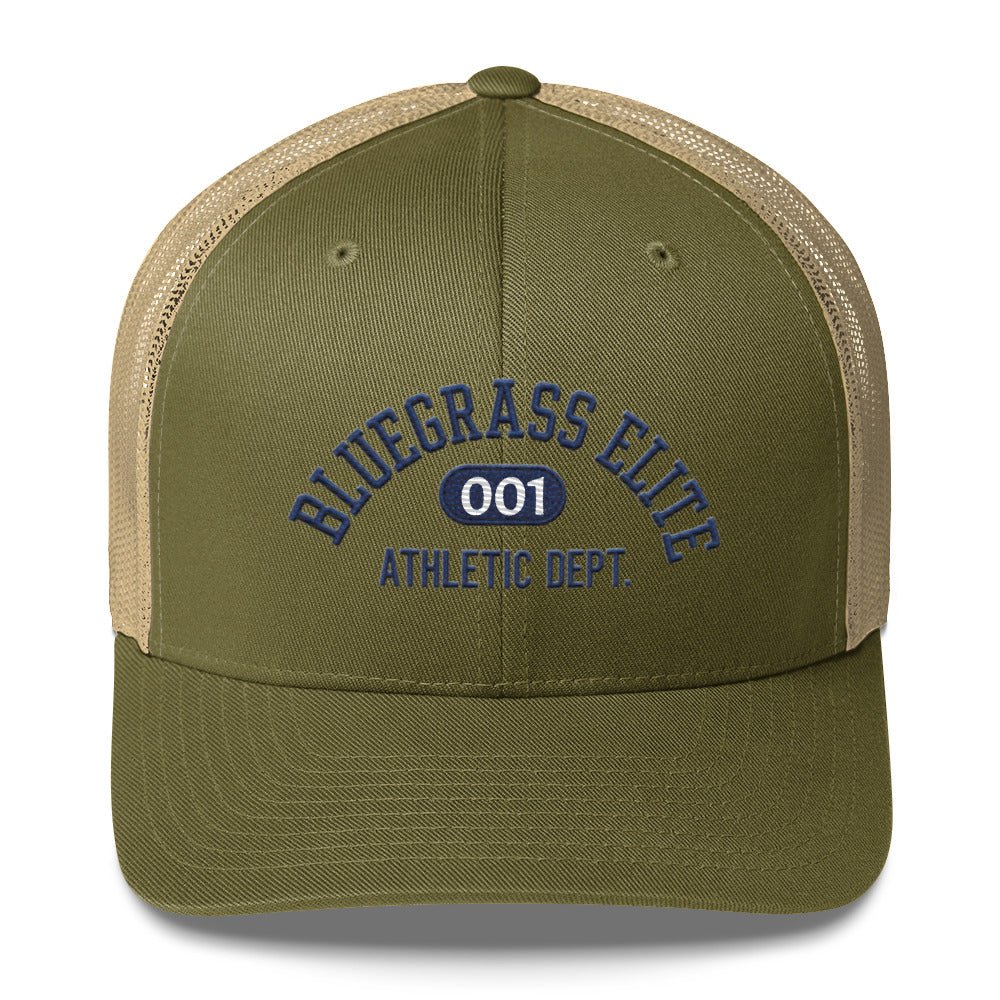 Bluegrass Elite Script Trucker Hat | Athletic Dept Heritage Cap - Bluegrass Elite Apparel LLC