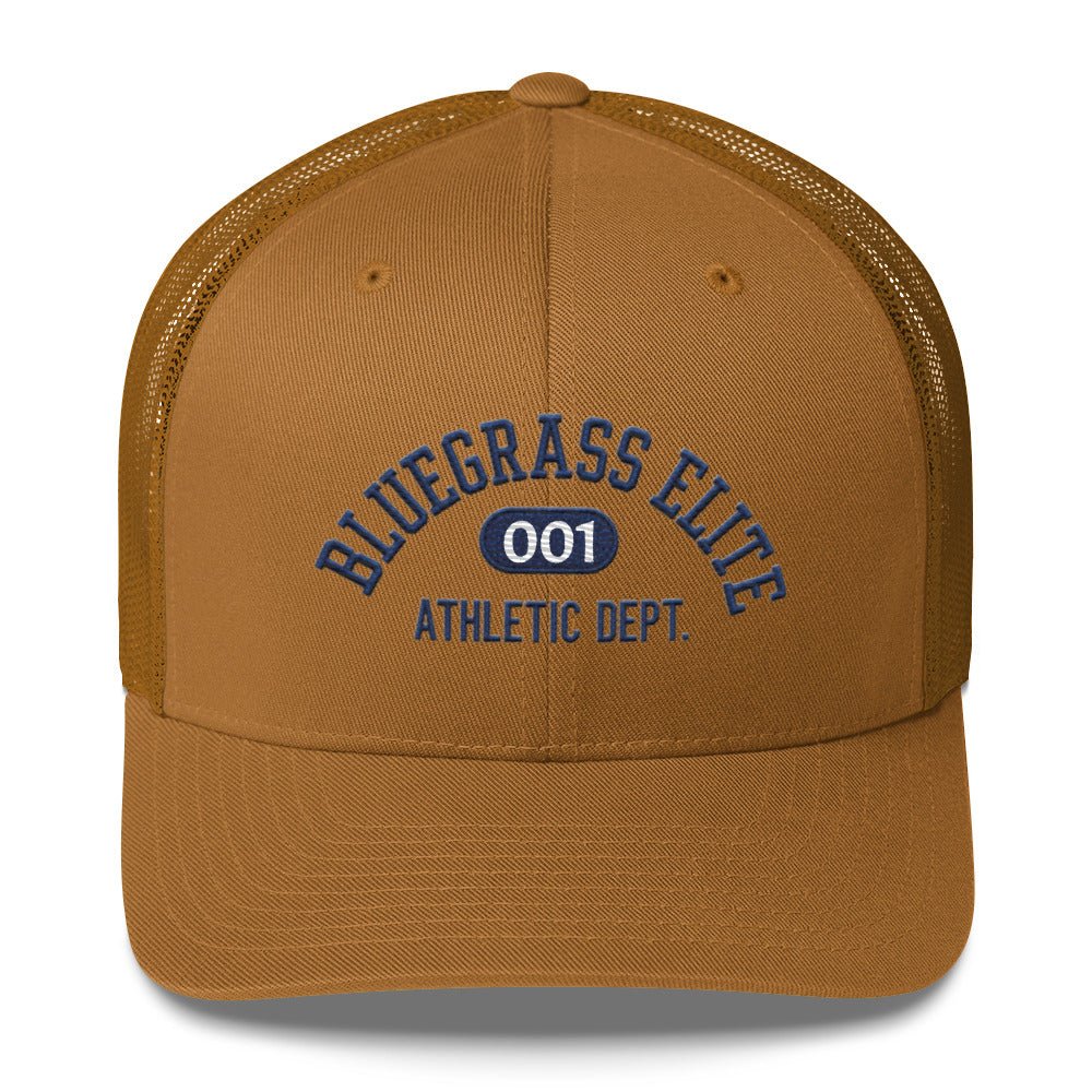Bluegrass Elite Script Trucker Hat | Athletic Dept Heritage Cap - Bluegrass Elite Apparel LLC