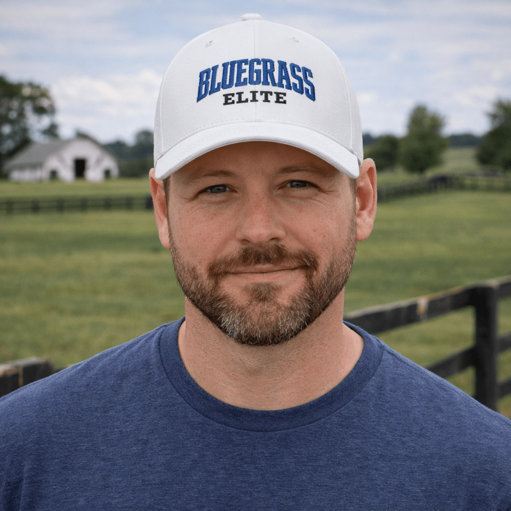 Bluegrass Elite Trucker Cap | Collegiate Arch Mesh Hat - Bluegrass Elite Apparel LLC