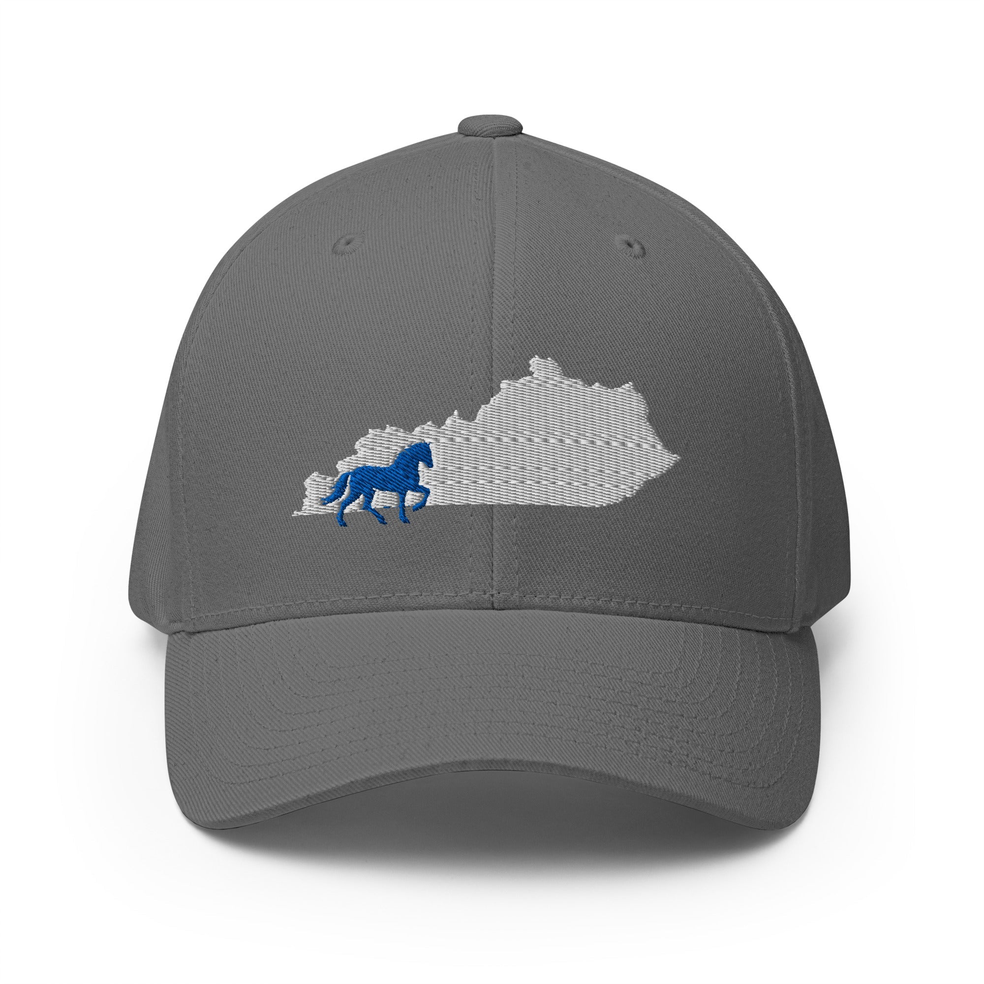 Bluegrass Outline Hat | Kentucky State & Blue Horse Structured Cap - Bluegrass Elite Apparel LLC