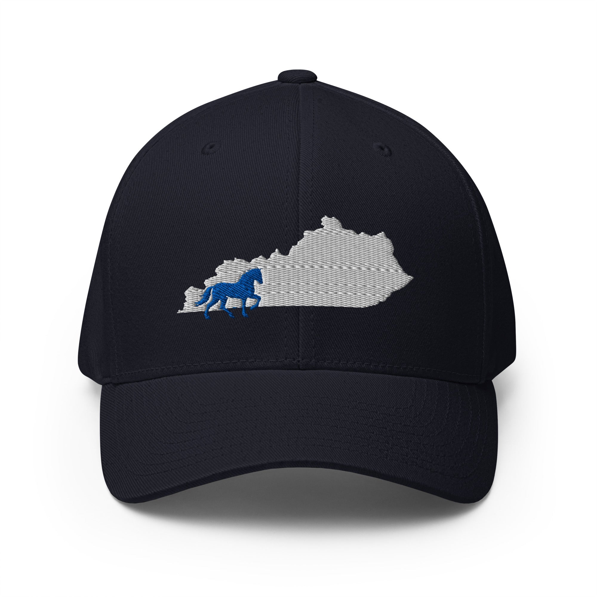 Bluegrass Outline Hat | Kentucky State & Blue Horse Structured Cap - Bluegrass Elite Apparel LLC