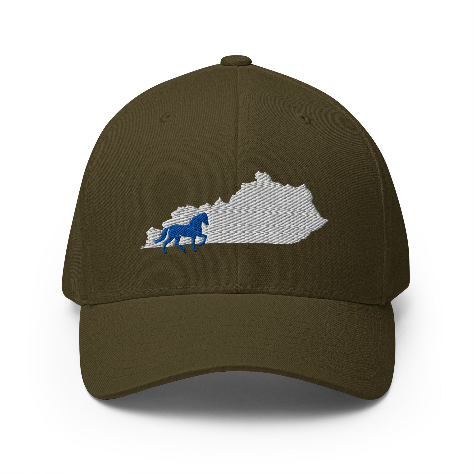 Bluegrass Outline Hat | Kentucky State & Blue Horse Structured Cap - Bluegrass Elite Apparel LLC