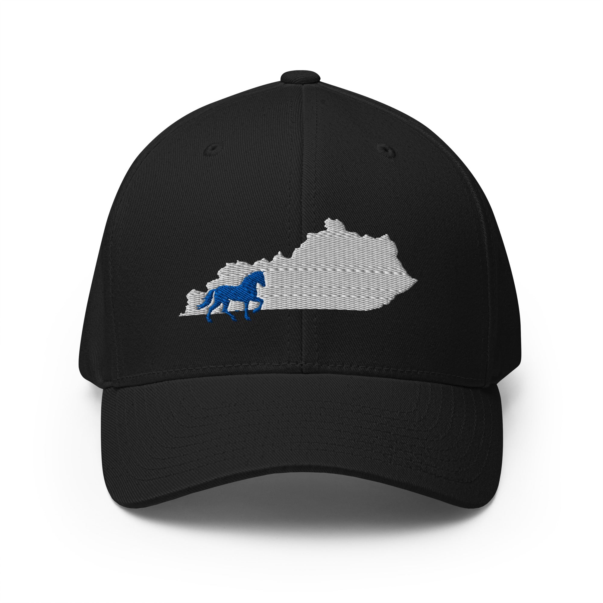 Bluegrass Outline Hat | Kentucky State & Blue Horse Structured Cap - Bluegrass Elite Apparel LLC