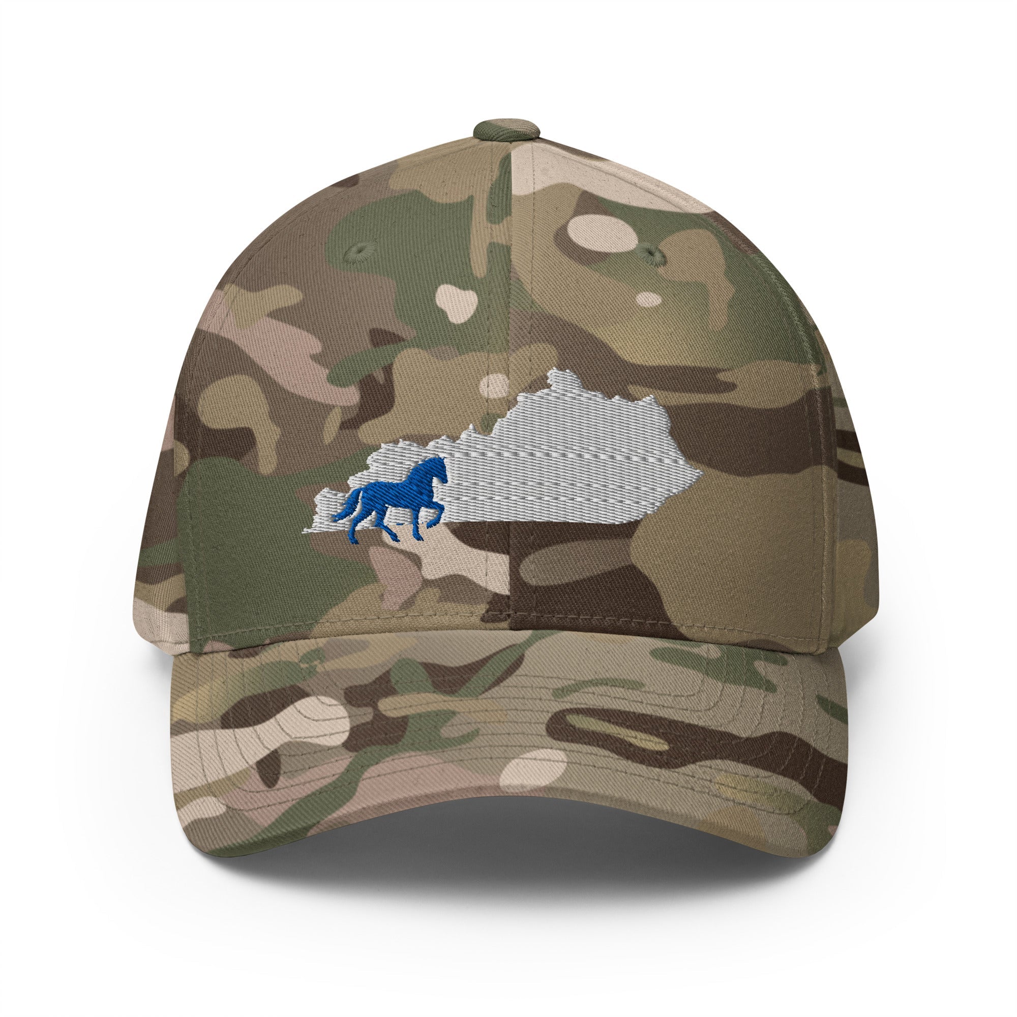 Bluegrass Outline Hat | Kentucky State & Blue Horse Structured Cap - Bluegrass Elite Apparel LLC