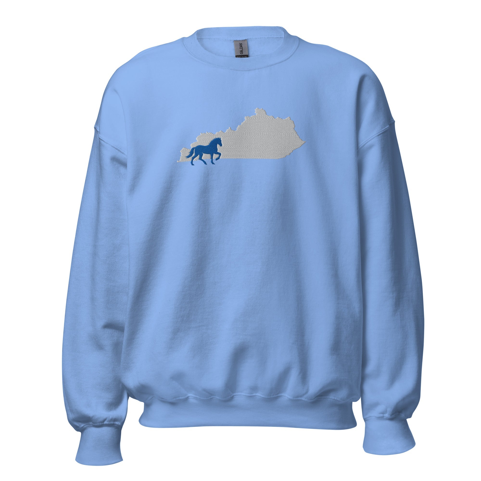 Bluegrass Outline Sweatshirt | Embroidered Horse & Kentucky Silhouette - Bluegrass Elite Apparel LLC