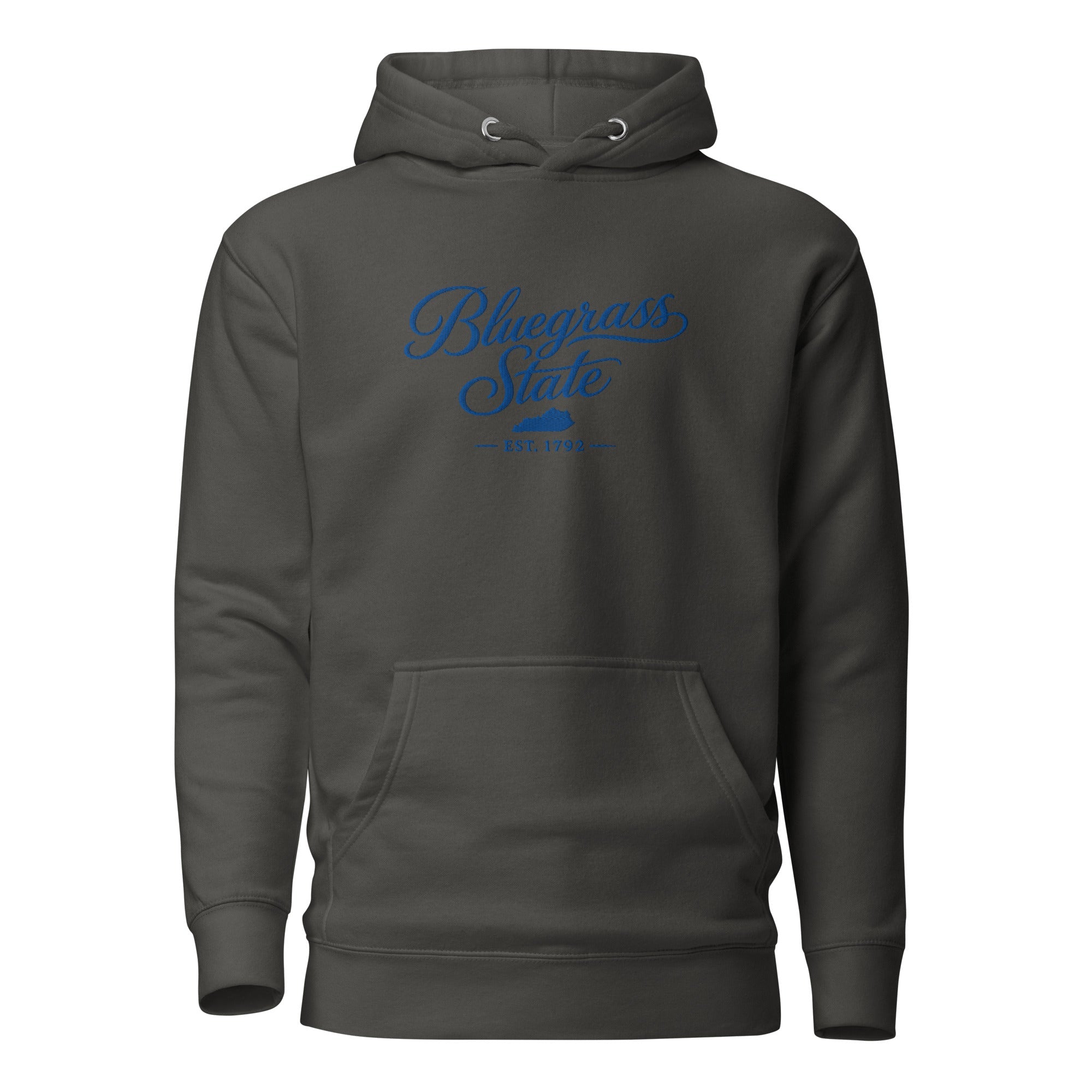 Bluegrass State Hoodie | Embroidered Kentucky Script Design | Unisex Fit - Bluegrass Elite Apparel LLC