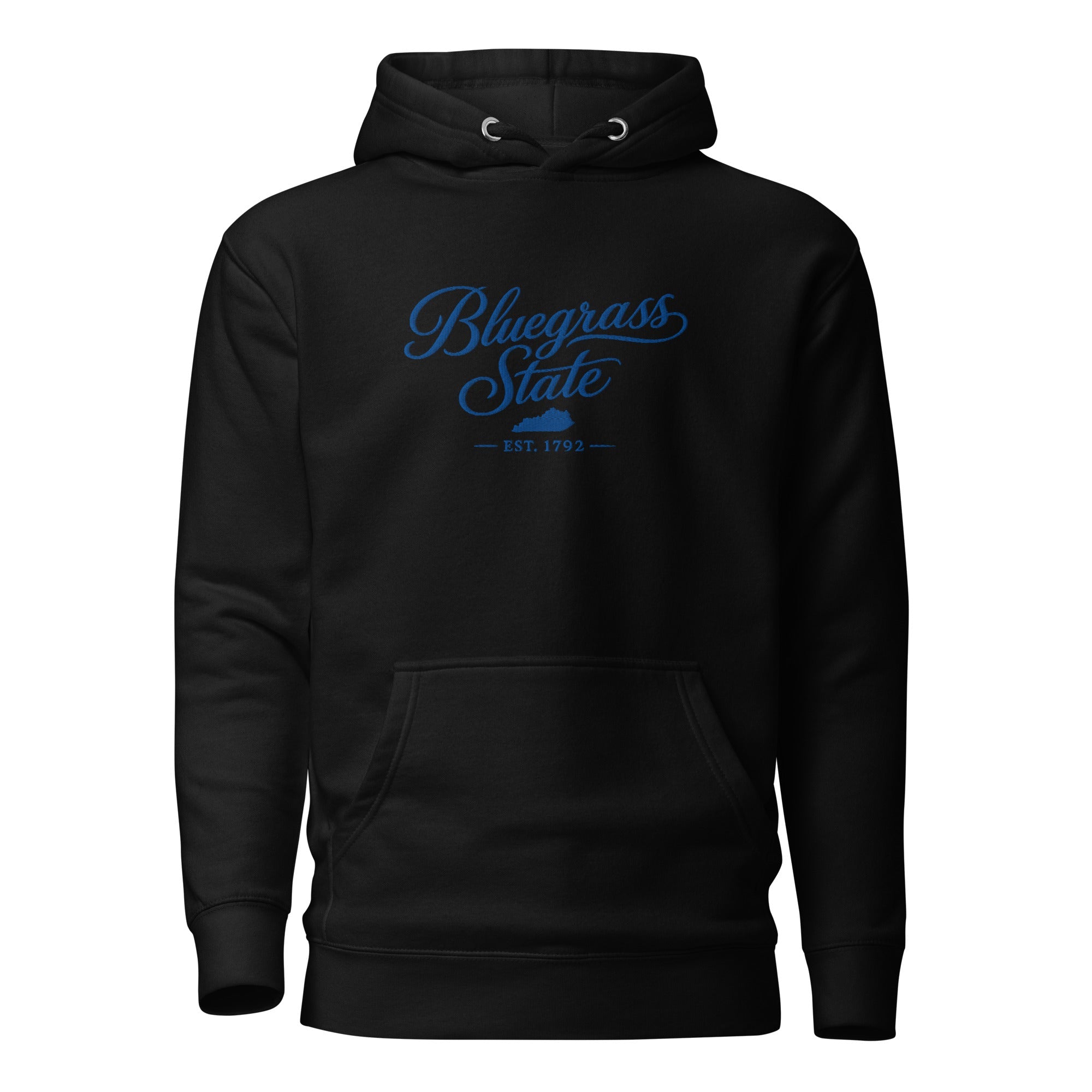Bluegrass State Hoodie | Embroidered Kentucky Script Design | Unisex Fit - Bluegrass Elite Apparel LLC