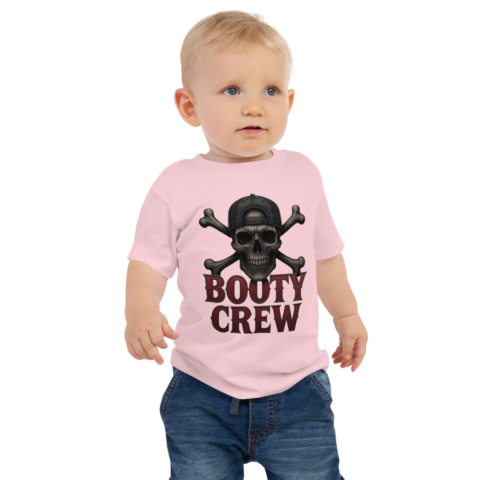 Booty Crew Baby Tee | Funny Pirate Jersey Shirt for Toddlers - Bluegrass Elite Apparel LLC