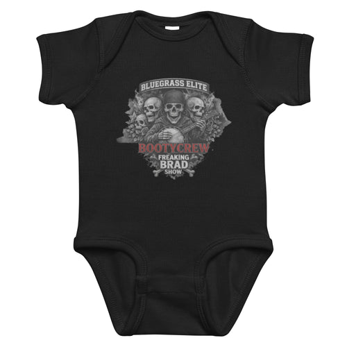 Booty Crew Banjo Baby Onesie | Bluegrass Skull Design - Bluegrass Elite Apparel LLC