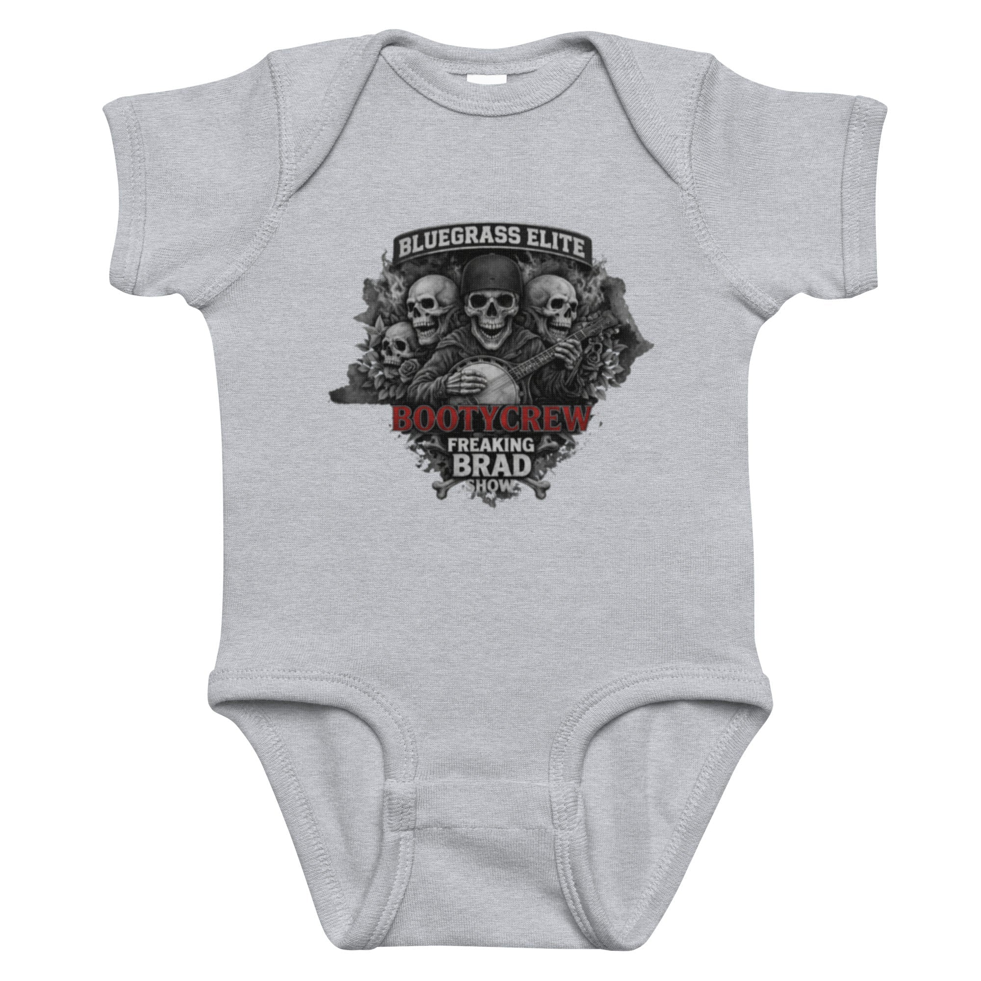 Booty Crew Banjo Baby Onesie | Bluegrass Skull Design - Bluegrass Elite Apparel LLC