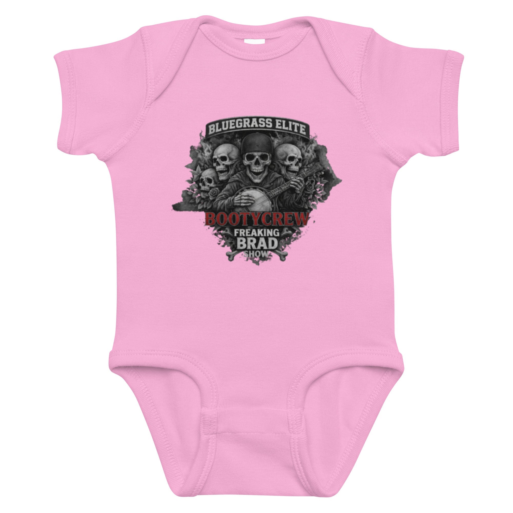 Booty Crew Banjo Baby Onesie | Bluegrass Skull Design - Bluegrass Elite Apparel LLC