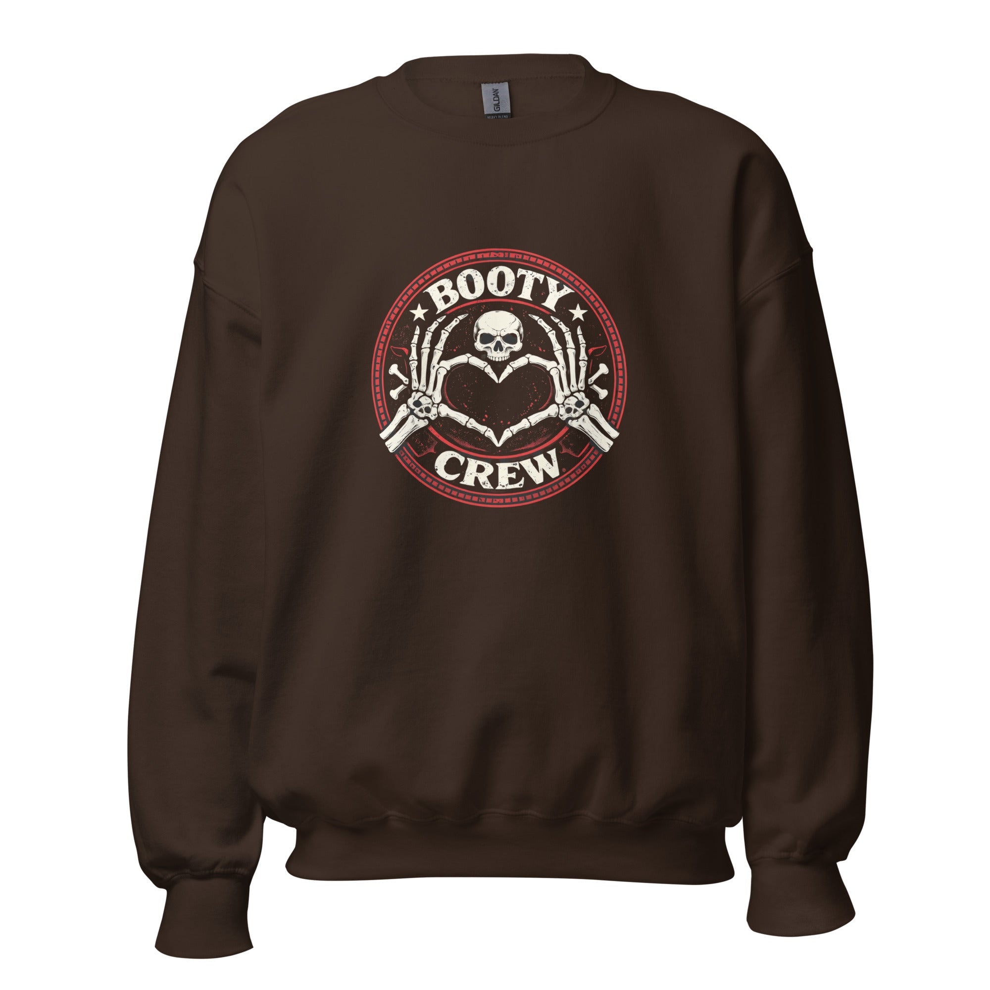 Booty Crew Sweatshirt | Skeleton Heart Hands Design | Freaking Brad Show - Bluegrass Elite Apparel LLC