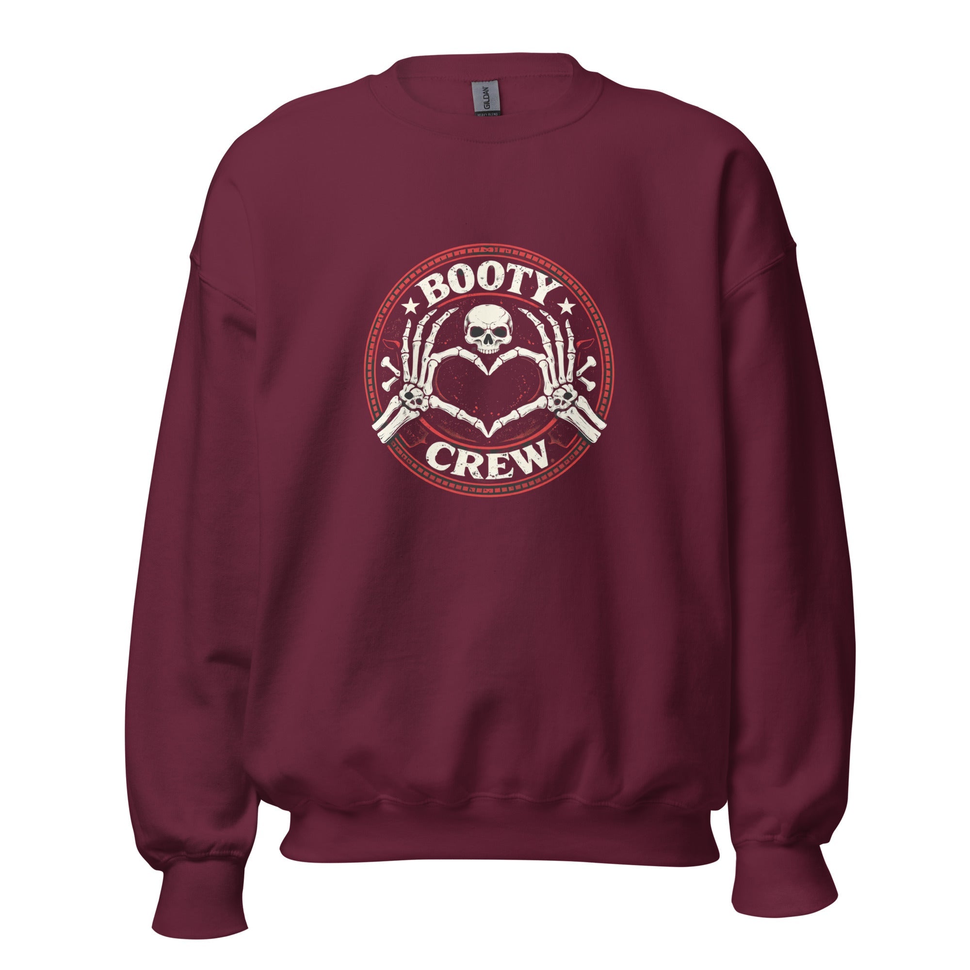 Booty Crew Sweatshirt | Skeleton Heart Hands Design | Freaking Brad Show - Bluegrass Elite Apparel LLC
