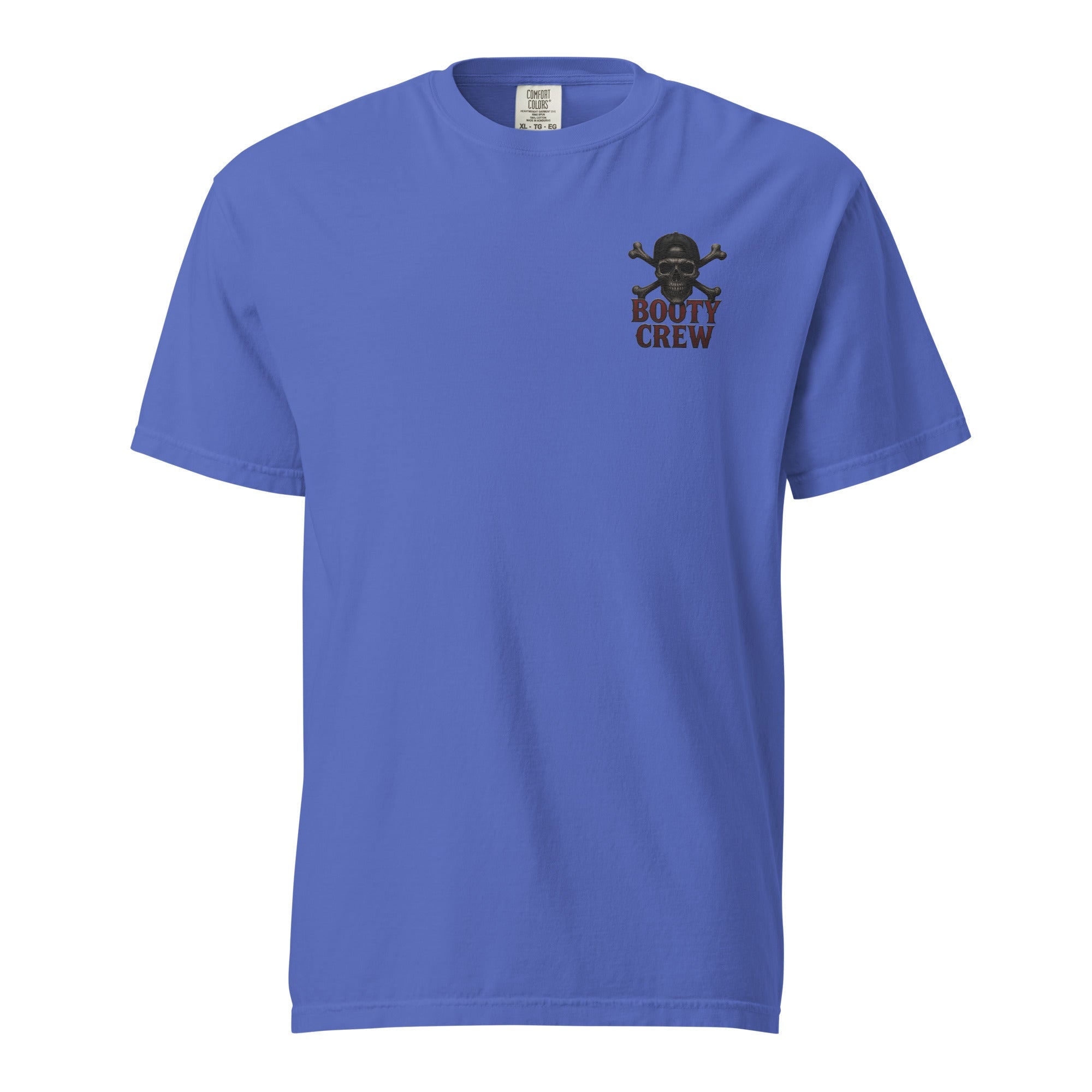 Booty Crew T-Shirt | Embroidered Skull & Crossbones Streetwear | Heavy Basic Cotton - Bluegrass Elite Apparel LLC