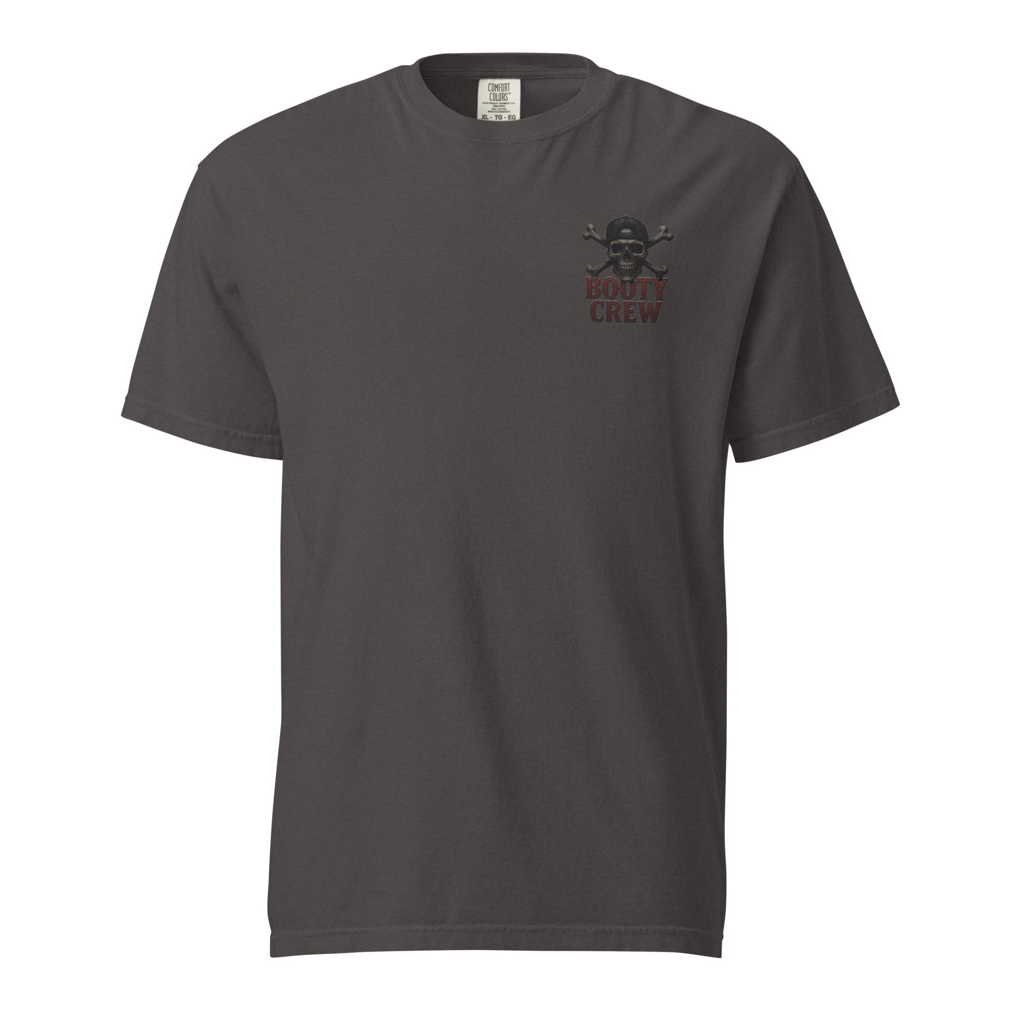 Booty Crew T-Shirt | Embroidered Skull & Crossbones Streetwear | Heavy Basic Cotton - Bluegrass Elite Apparel LLC