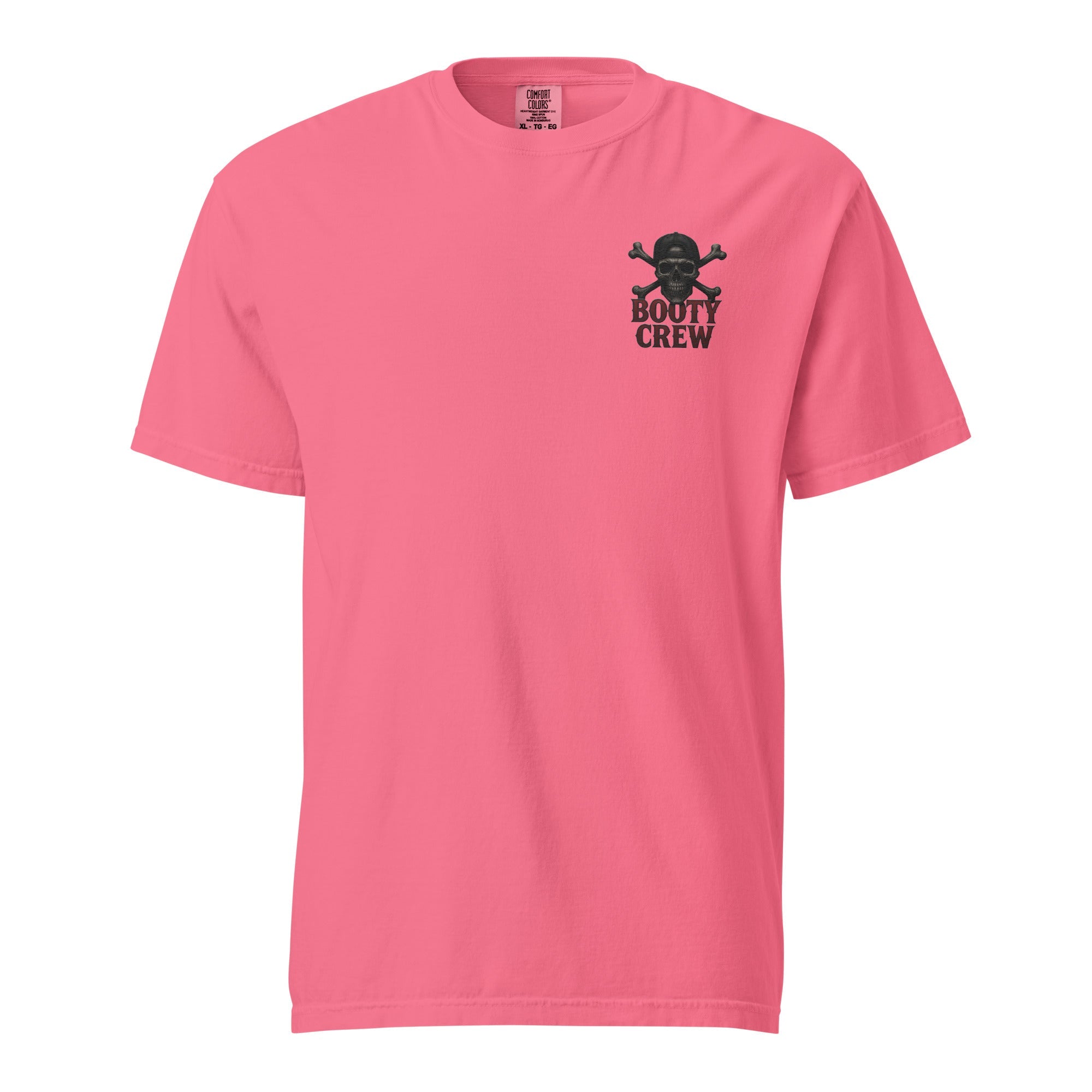 Booty Crew T-Shirt | Embroidered Skull & Crossbones Streetwear | Heavy Basic Cotton - Bluegrass Elite Apparel LLC
