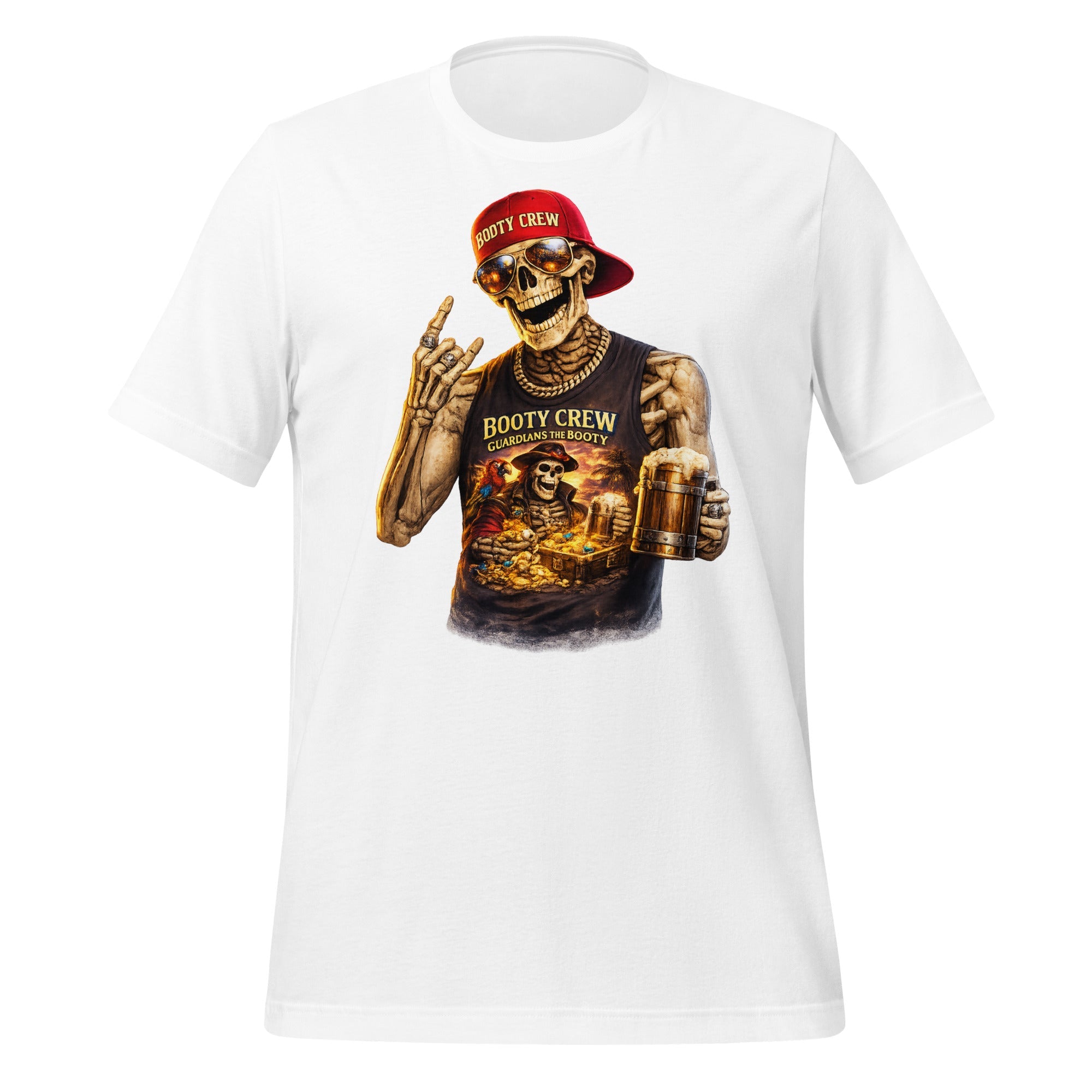 Booty Crew T-Shirt | Pirate Skeleton Design | Freaking Brad Show | Classic Cotton - Bluegrass Elite Apparel LLC