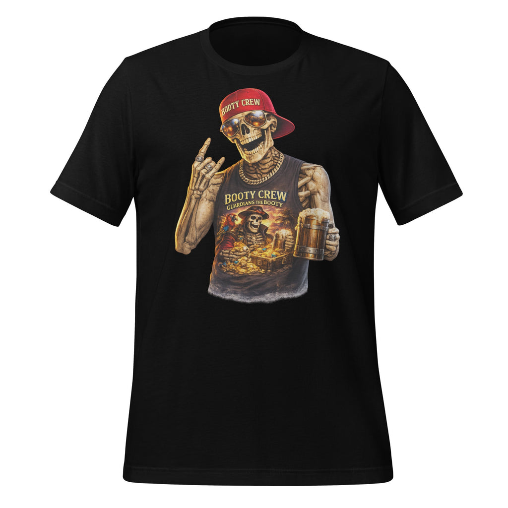 Booty Crew T-Shirt | Pirate Skeleton Design | Freaking Brad Show | Classic Cotton - Bluegrass Elite Apparel LLC