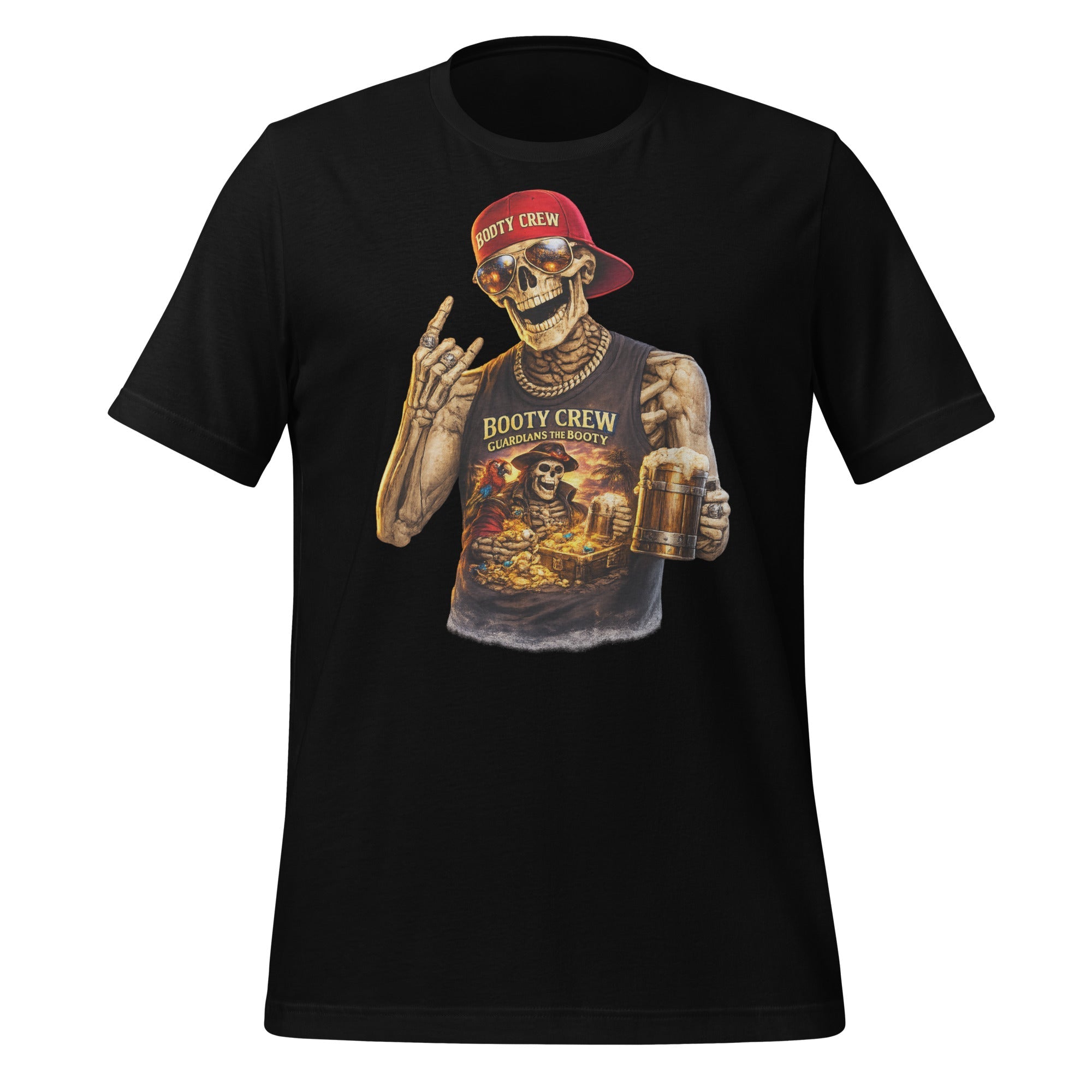 Booty Crew T-Shirt | Pirate Skeleton Design | Freaking Brad Show | Classic Cotton - Bluegrass Elite Apparel LLC