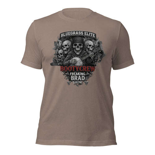 BootyCrew Banjo Skull T-Shirt | Freaking Brad Show | Classic Cotton - Bluegrass Elite Apparel LLC