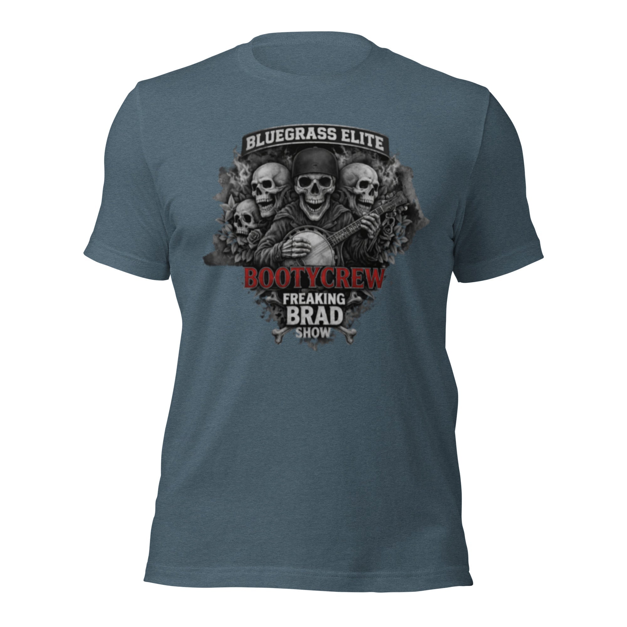 BootyCrew Banjo Skull T-Shirt | Freaking Brad Show | Classic Cotton - Bluegrass Elite Apparel LLC