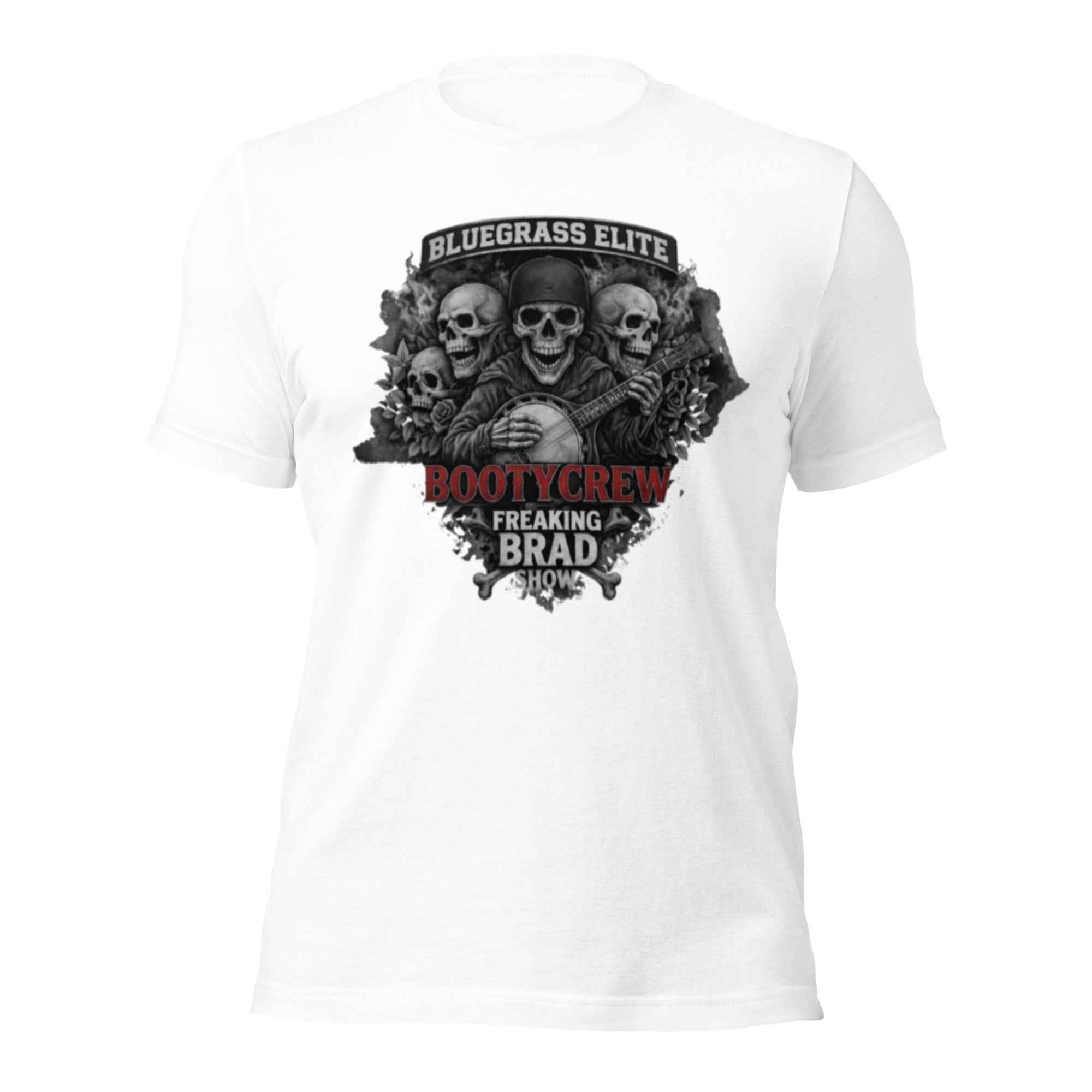 BootyCrew Banjo Skull T-Shirt | Freaking Brad Show | Classic Cotton - Bluegrass Elite Apparel LLC