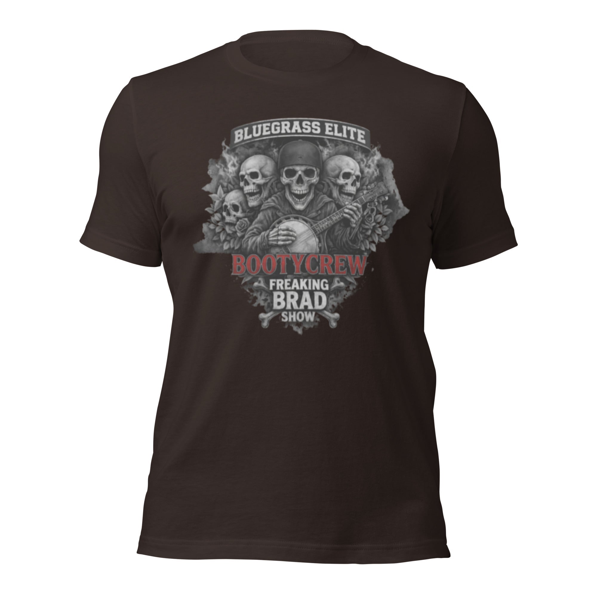 BootyCrew Banjo Skull T-Shirt | Freaking Brad Show | Classic Cotton - Bluegrass Elite Apparel LLC
