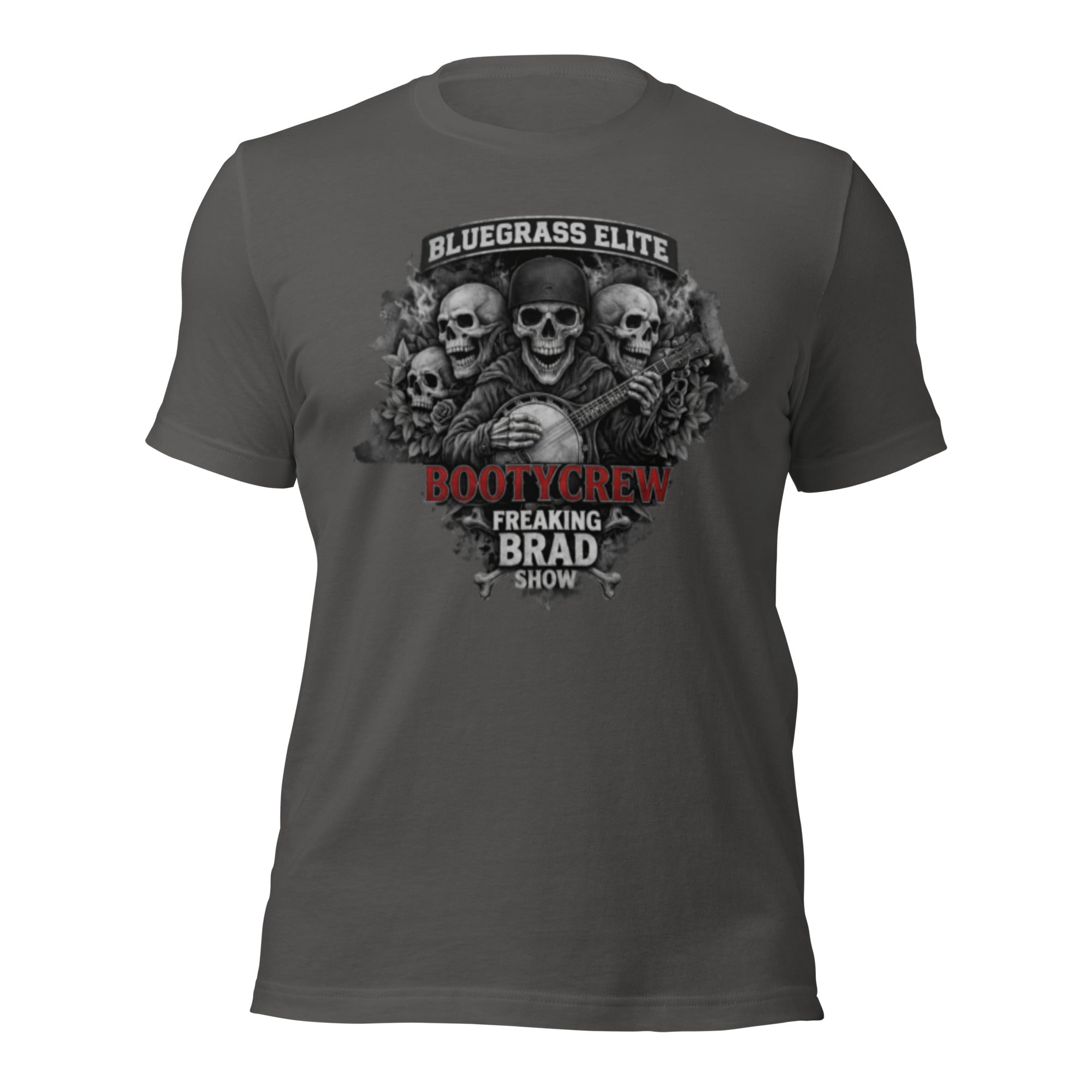 BootyCrew Banjo Skull T-Shirt | Freaking Brad Show | Classic Cotton - Bluegrass Elite Apparel LLC