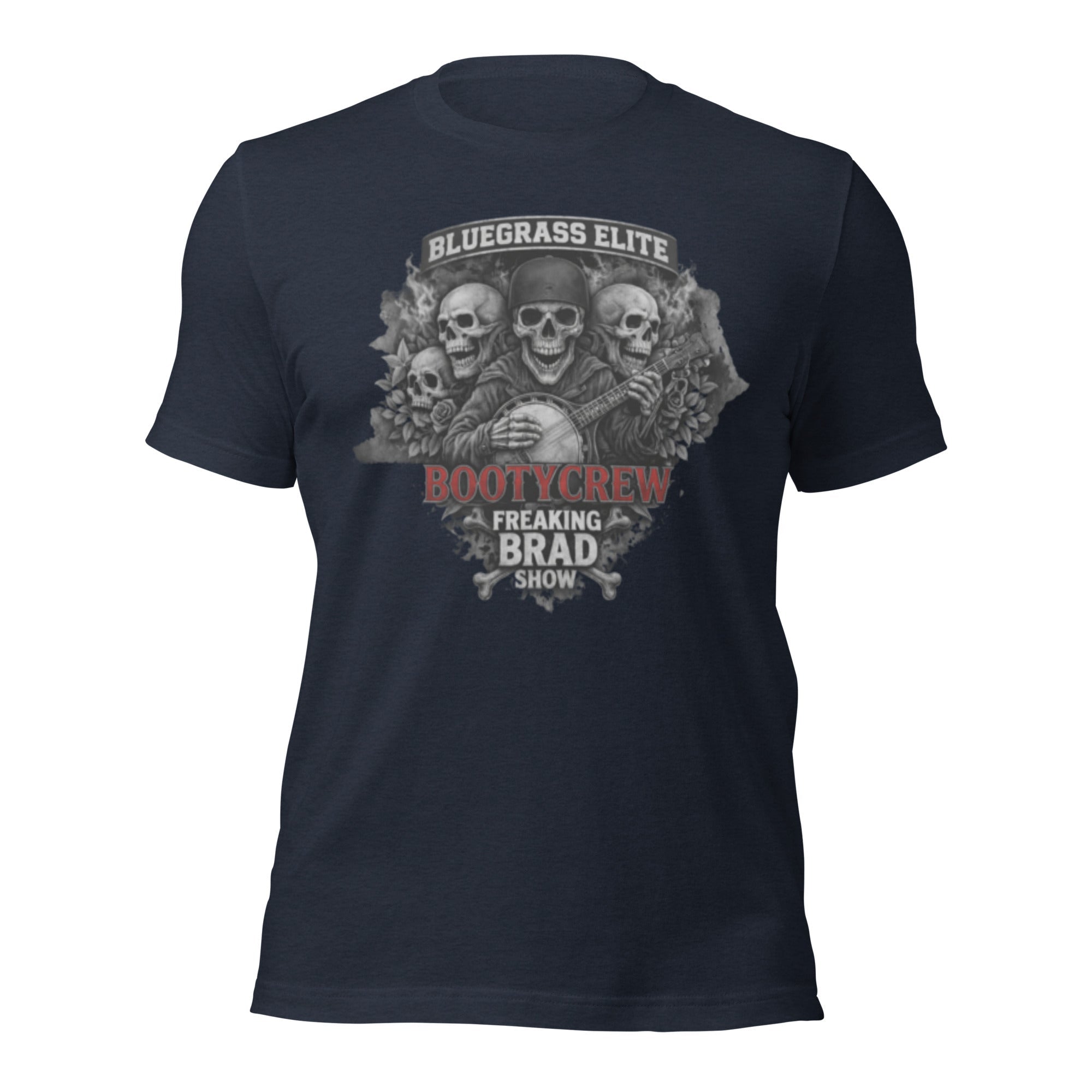 BootyCrew Banjo Skull T-Shirt | Freaking Brad Show | Classic Cotton - Bluegrass Elite Apparel LLC