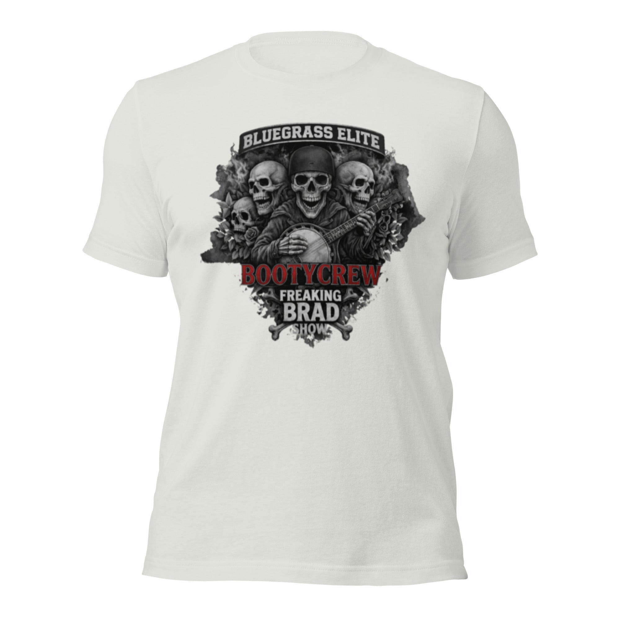 BootyCrew Banjo Skull T-Shirt | Freaking Brad Show | Classic Cotton - Bluegrass Elite Apparel LLC