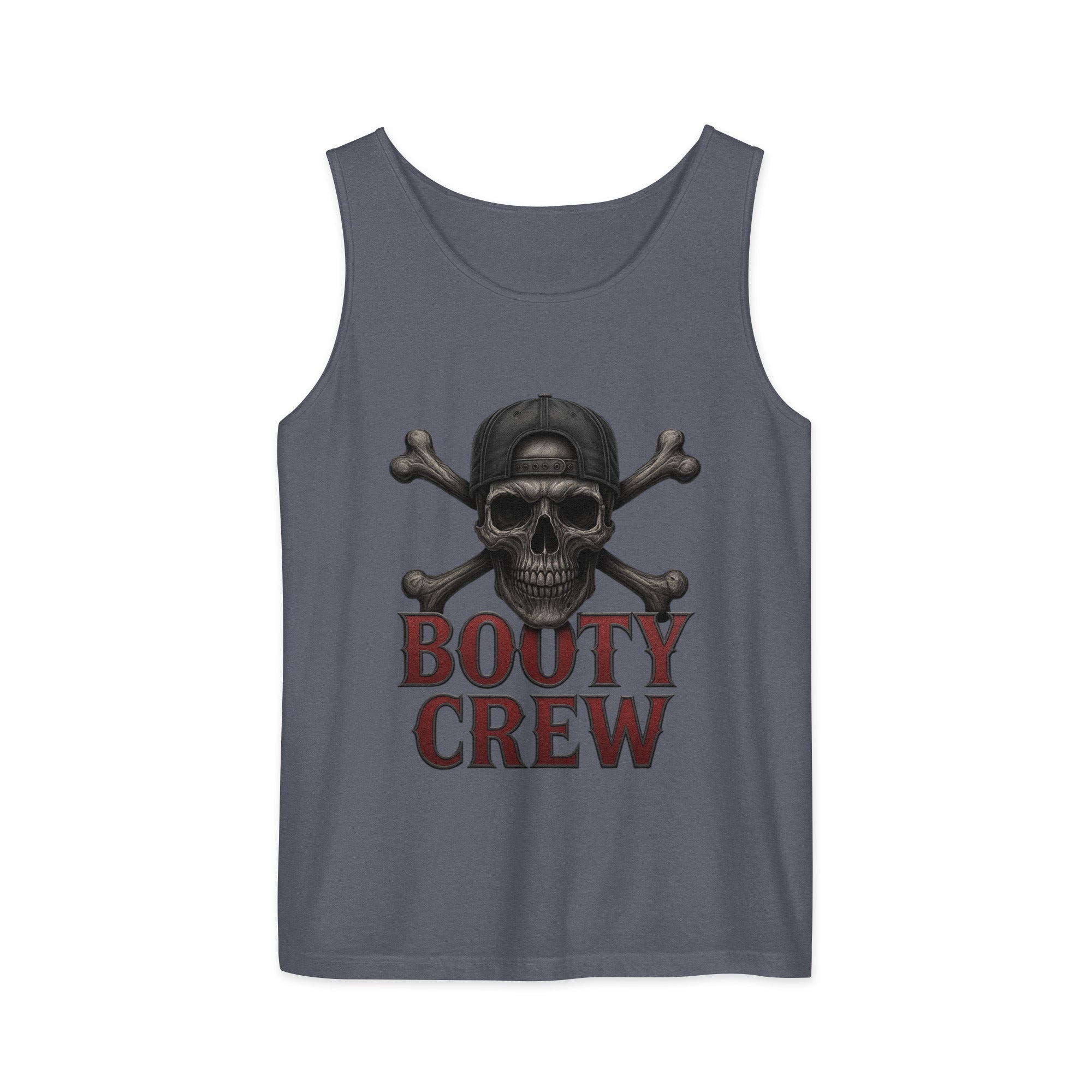 BootyCrew Garment - Dyed Tank | Skull & Crossbones Design | Basic Cotton - Bluegrass Elite Apparel LLC