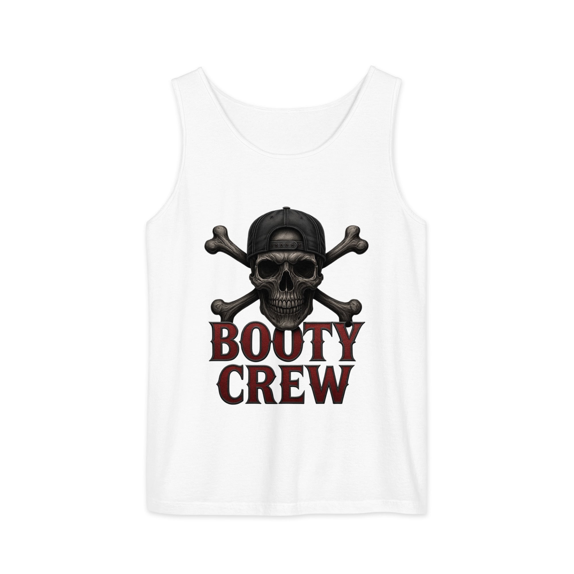 BootyCrew Garment - Dyed Tank | Skull & Crossbones Design | Basic Cotton - Bluegrass Elite Apparel LLC